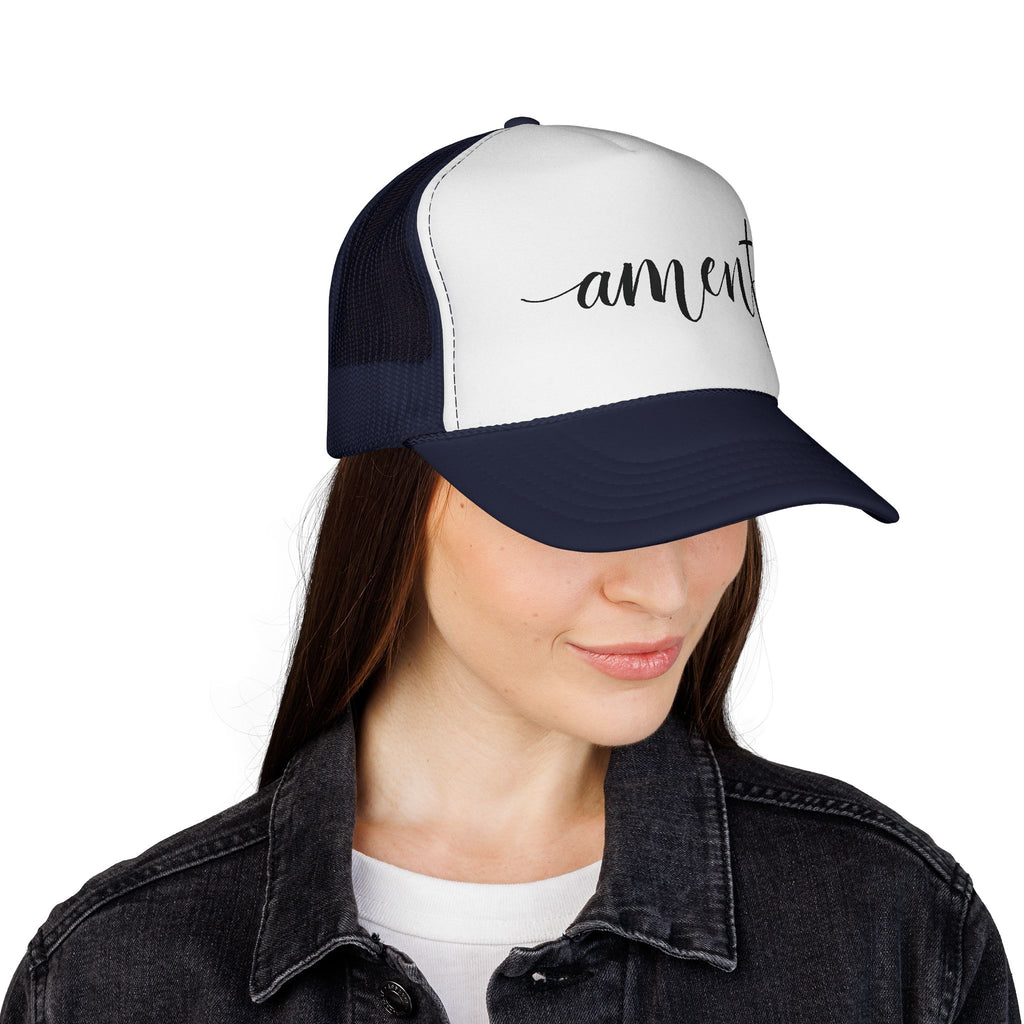 Amen Christian Trucker Hat | Faith Snapback Cap | Adjustable Mesh Hat Gift