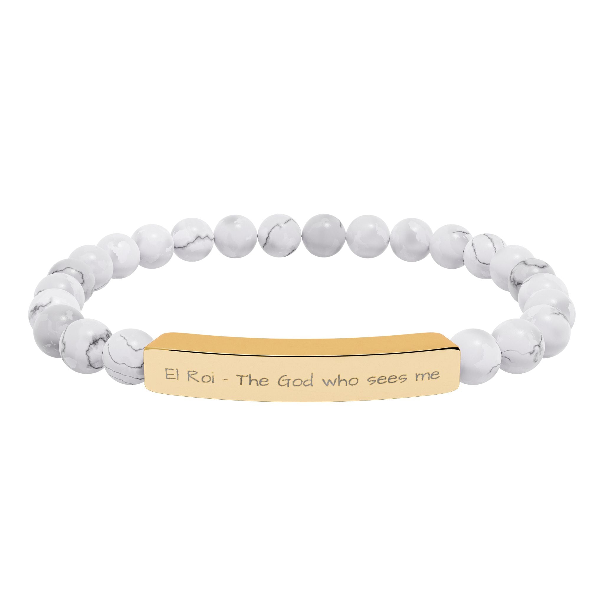 El Roi Christian Bracelet for Women | Natural Stone Stretch | Faith Jewelry Gift