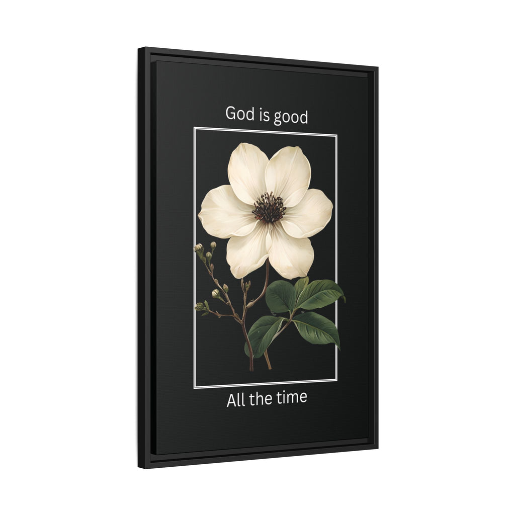 God is Good All The Time Christian Framed Matte Canvas Wall Art | Faith Inspirational Home Decor