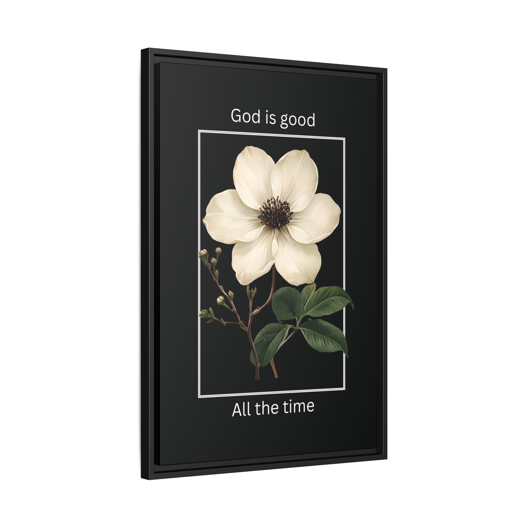 God is Good All The Time Christian Framed Matte Canvas Wall Art | Faith Inspirational Home Decor