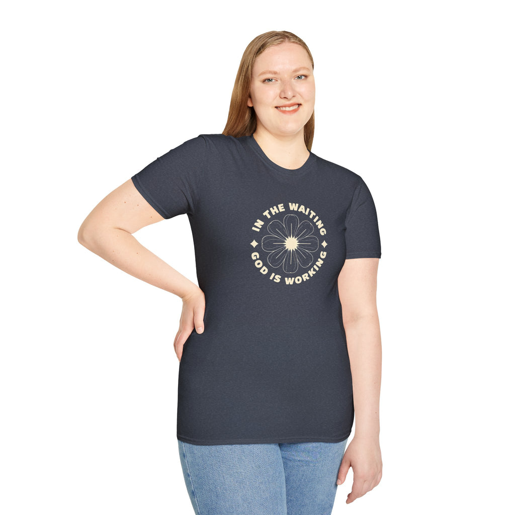 In the Waiting God Is Working Christian Gildan Unisex T-shirt | Women’s Faith Graphic Tee
