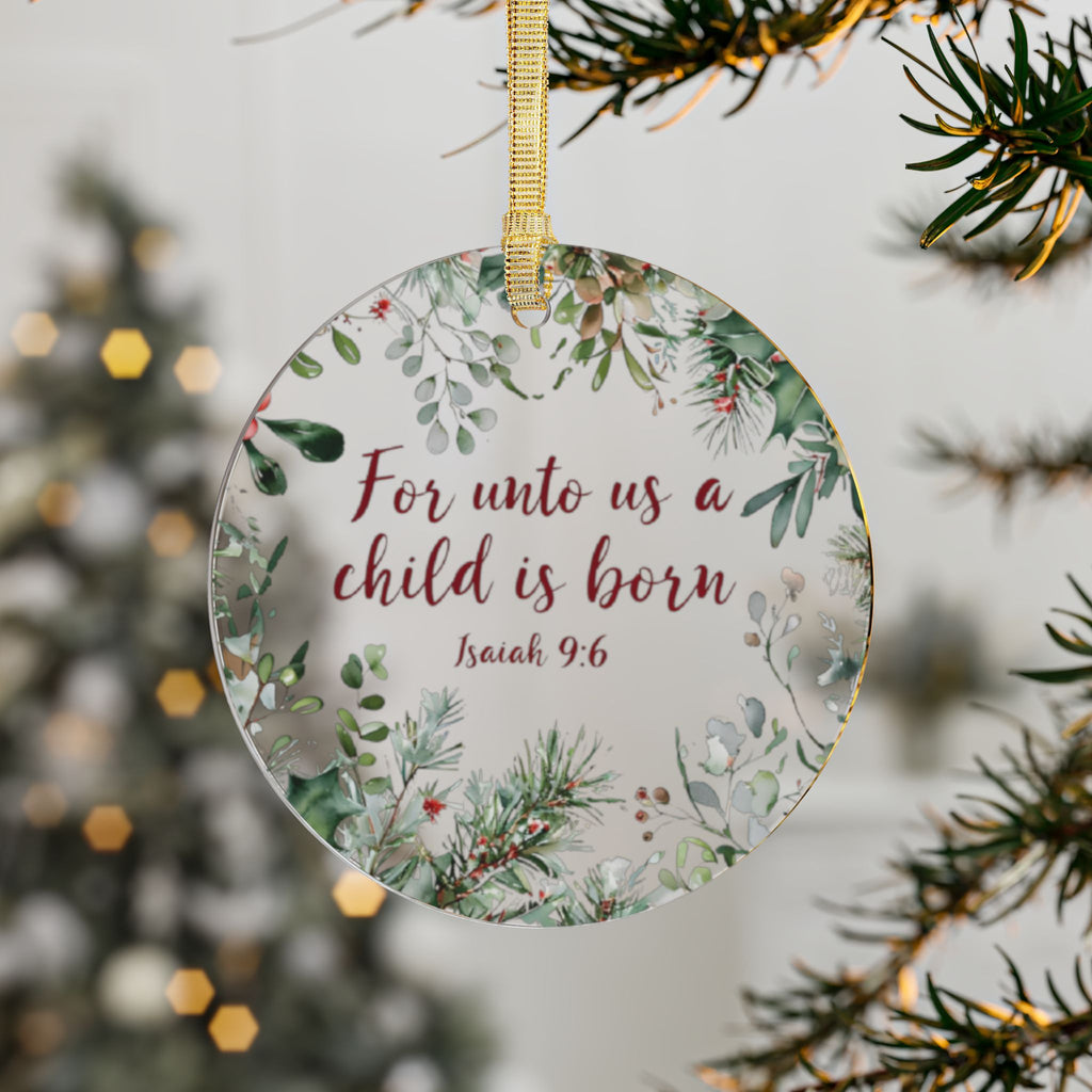 Isaiah 9:6 Christian Acrylic Christmas Ornament | Faith Gift | Christmas Tree Decoration