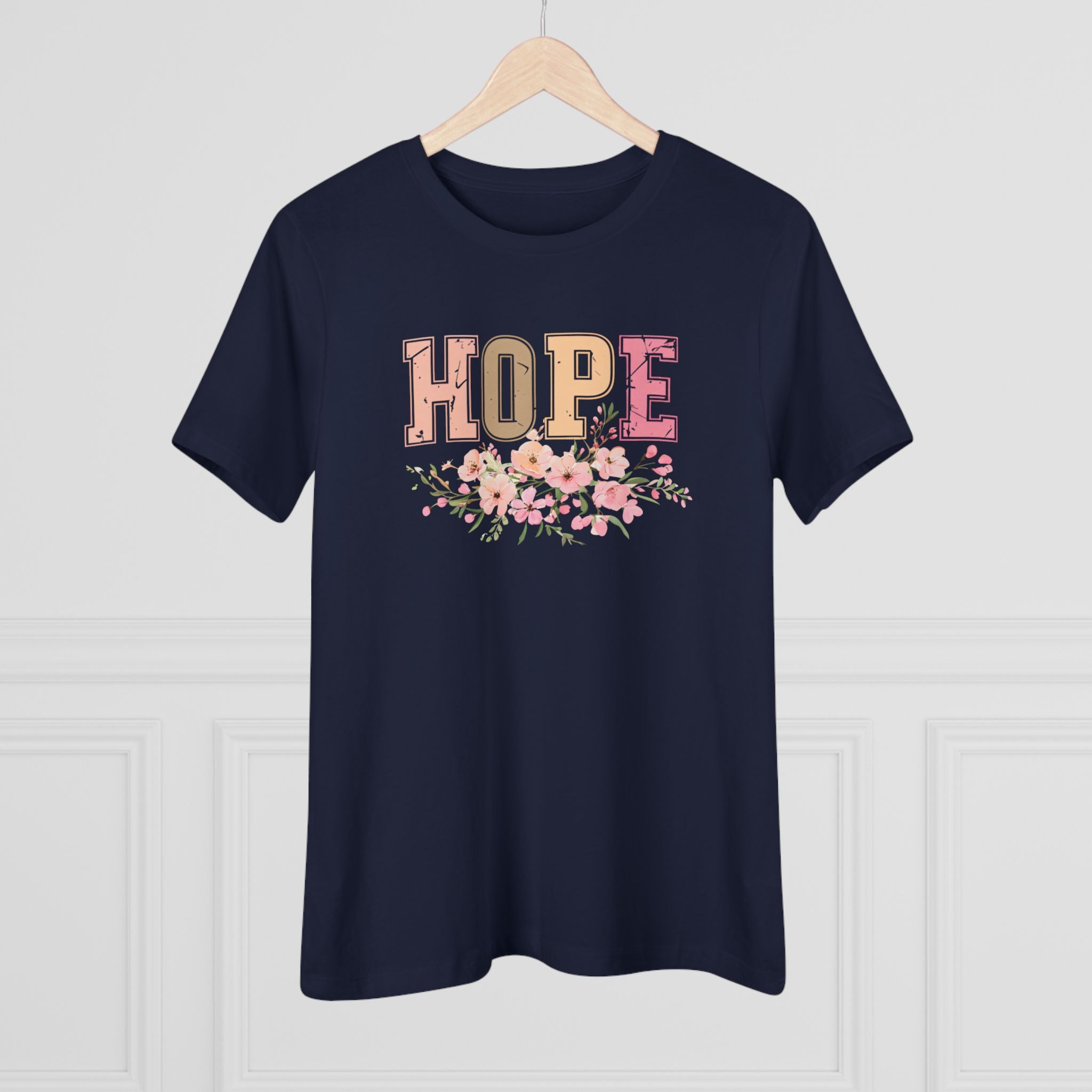 Hope Bella + Canvas Christian T-Shirt with Floral Design – Faith-Based Shirt for Women, Bible Verse Inspired Gift Idea