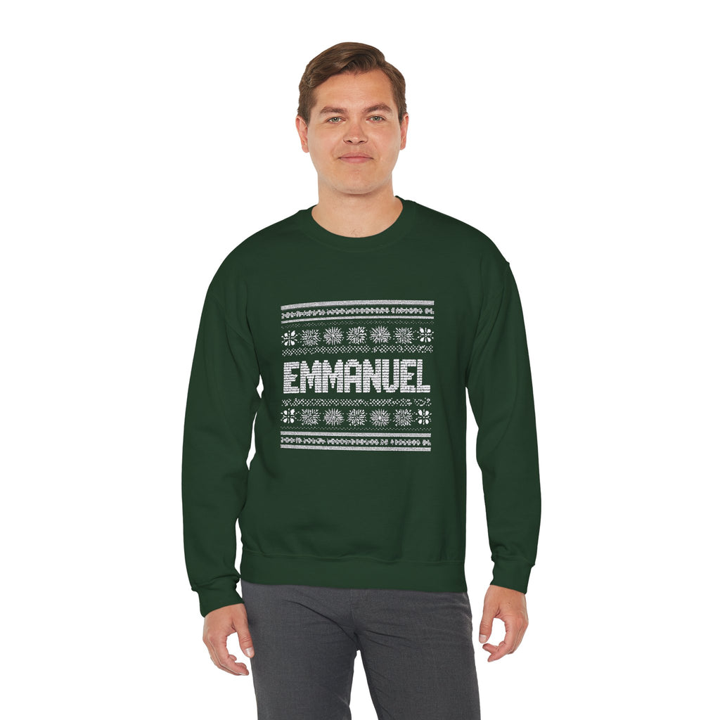 Emmanuel Gildan Unisex Christmas Crewneck Sweatshirt |Christian Holiday Gift