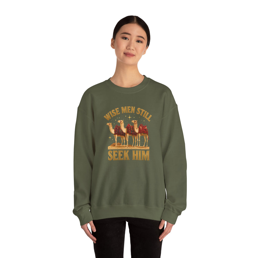 Wise Men Still Seek Him Gildan Unisex Crewneck Sweatshirt | Gift for Men | Religious Holiday Apparel