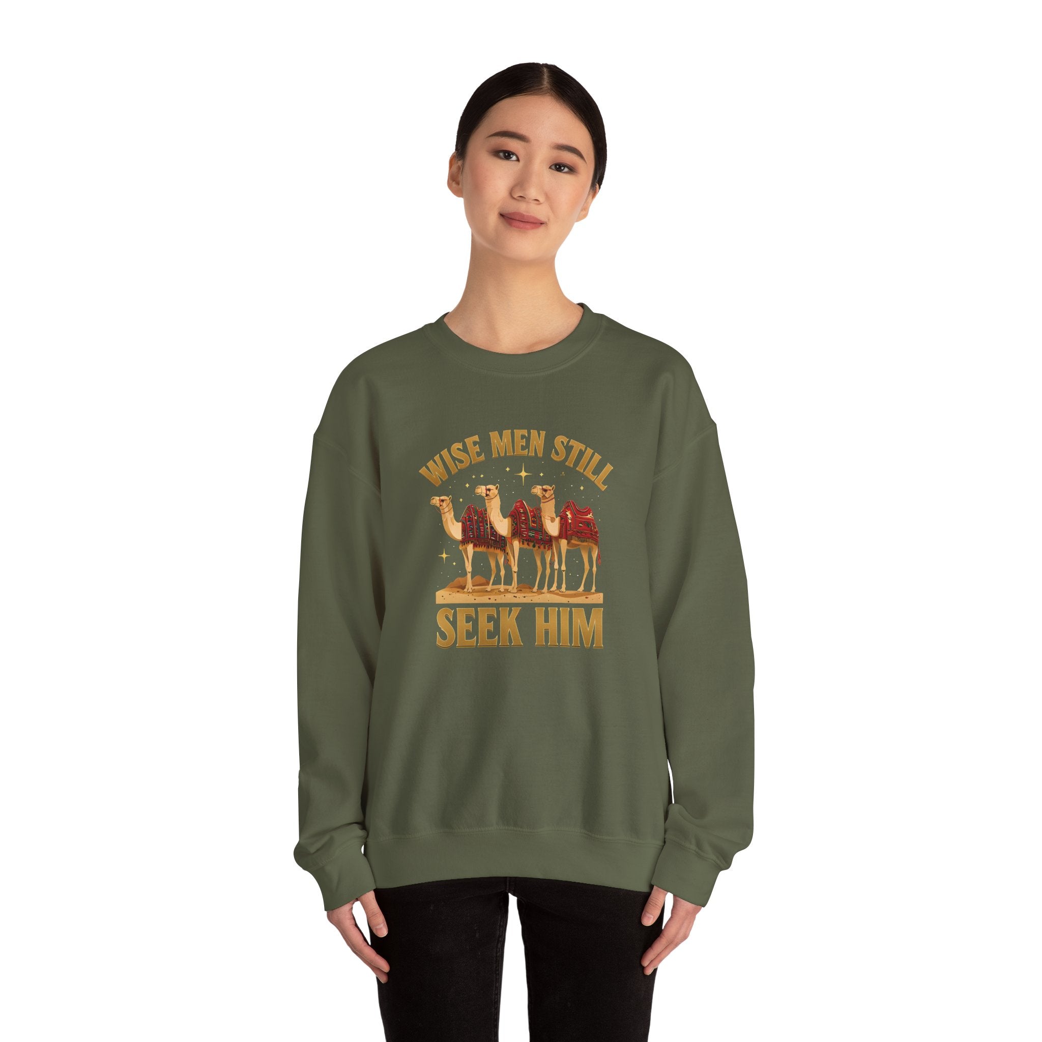 Wise Men Still Seek Him Gildan Unisex Crewneck Sweatshirt | Gift for Men | Religious Holiday Apparel