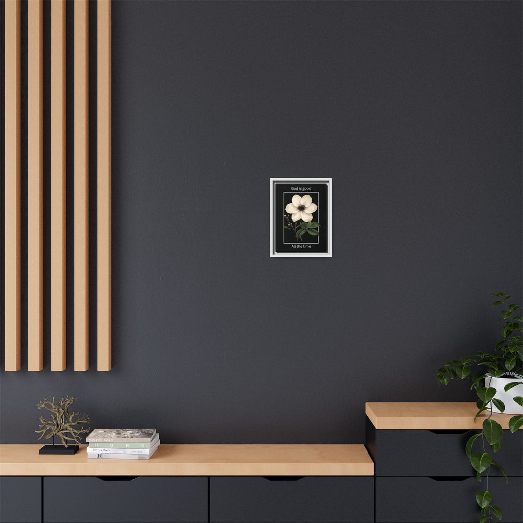 God is Good All The Time Christian Framed Matte Canvas Wall Art | Faith Inspirational Home Decor