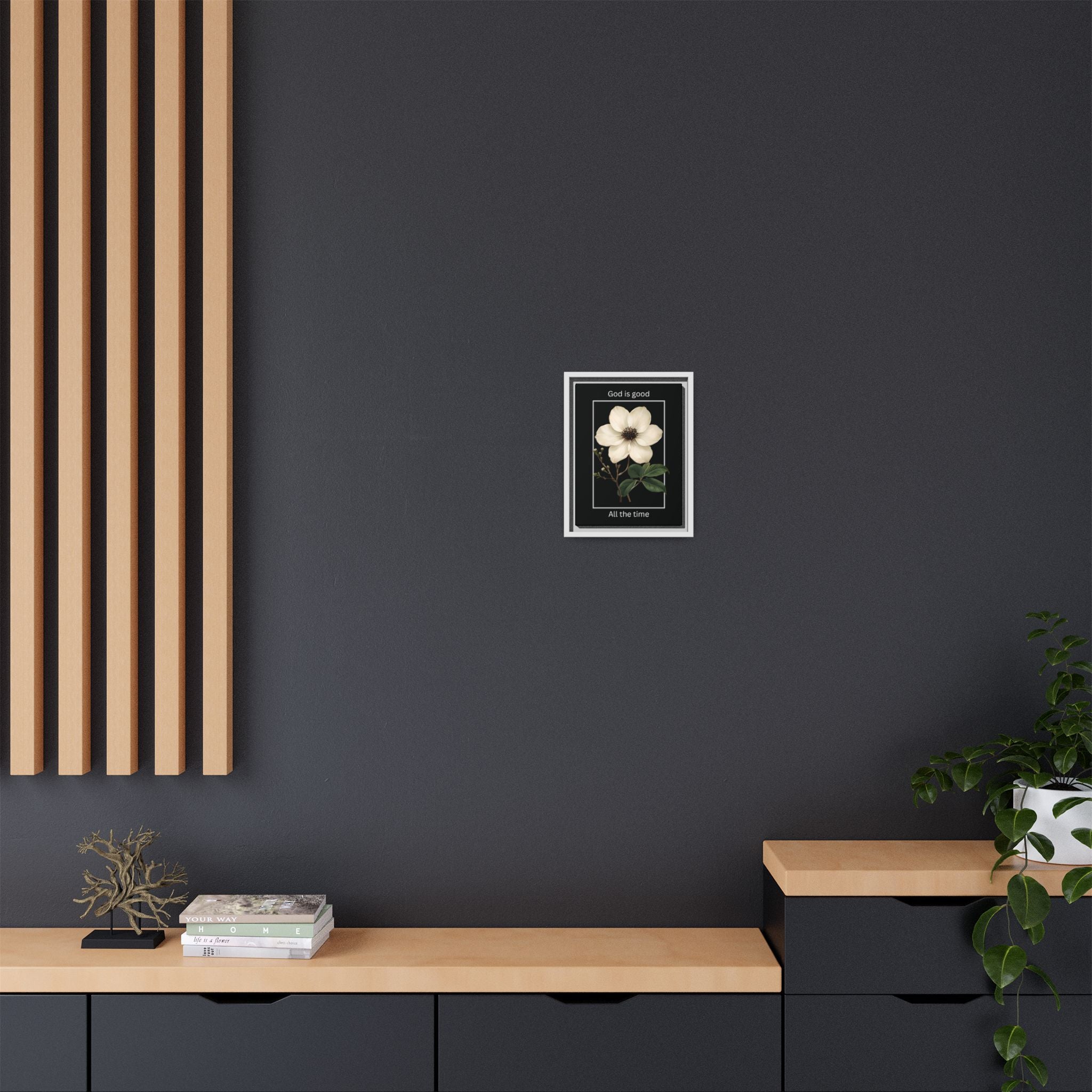 God is Good All The Time Christian Framed Matte Canvas Wall Art | Faith Inspirational Home Decor