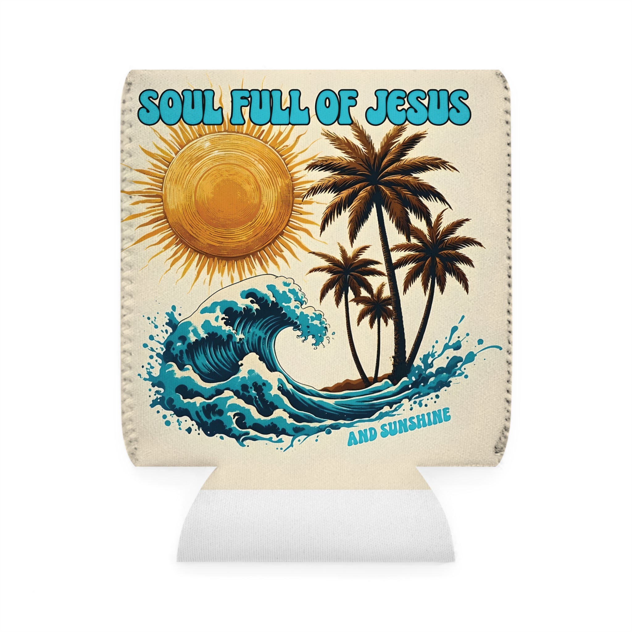 Christian Can Cooler Sleeve | Soul Full of Jesus and Sunshine | Cute Faith-Based Summer Gift