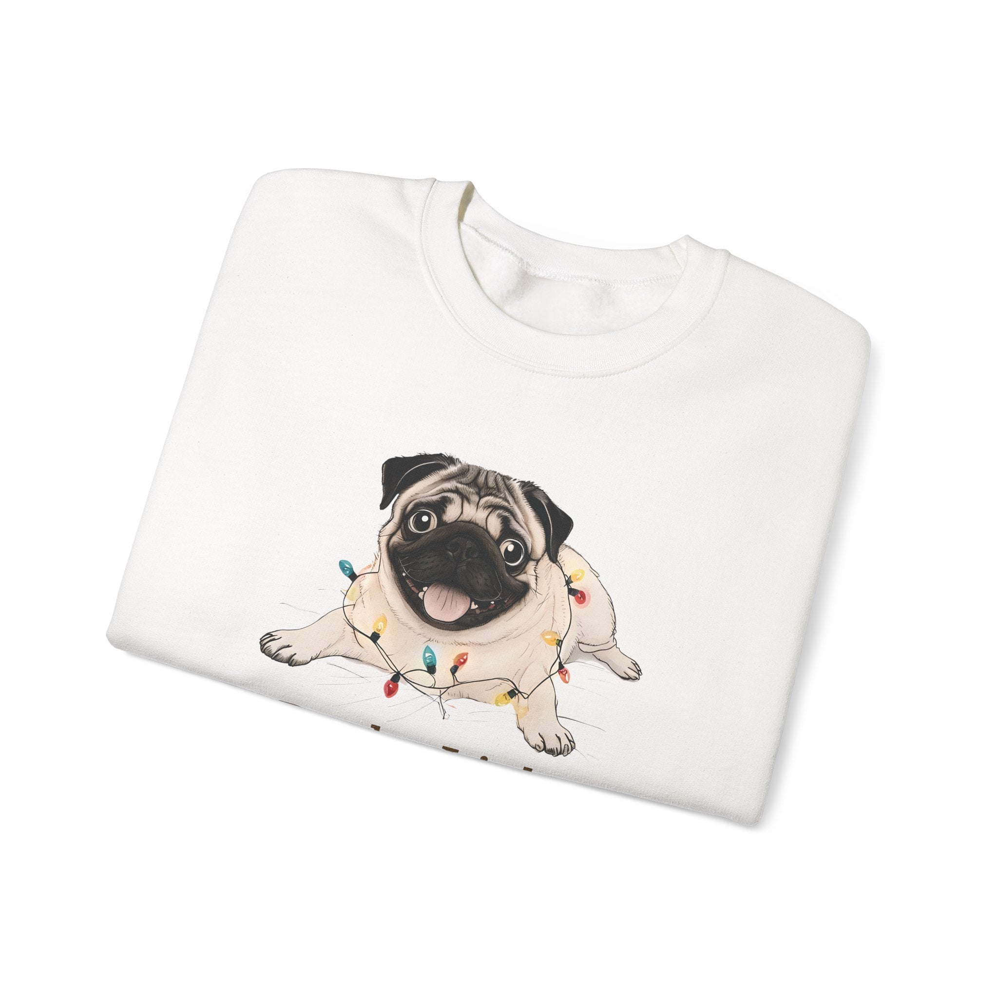 Be the Light Christmas Pug Unisex Gildan Sweatshirt | Christian Crewneck Holiday Gift