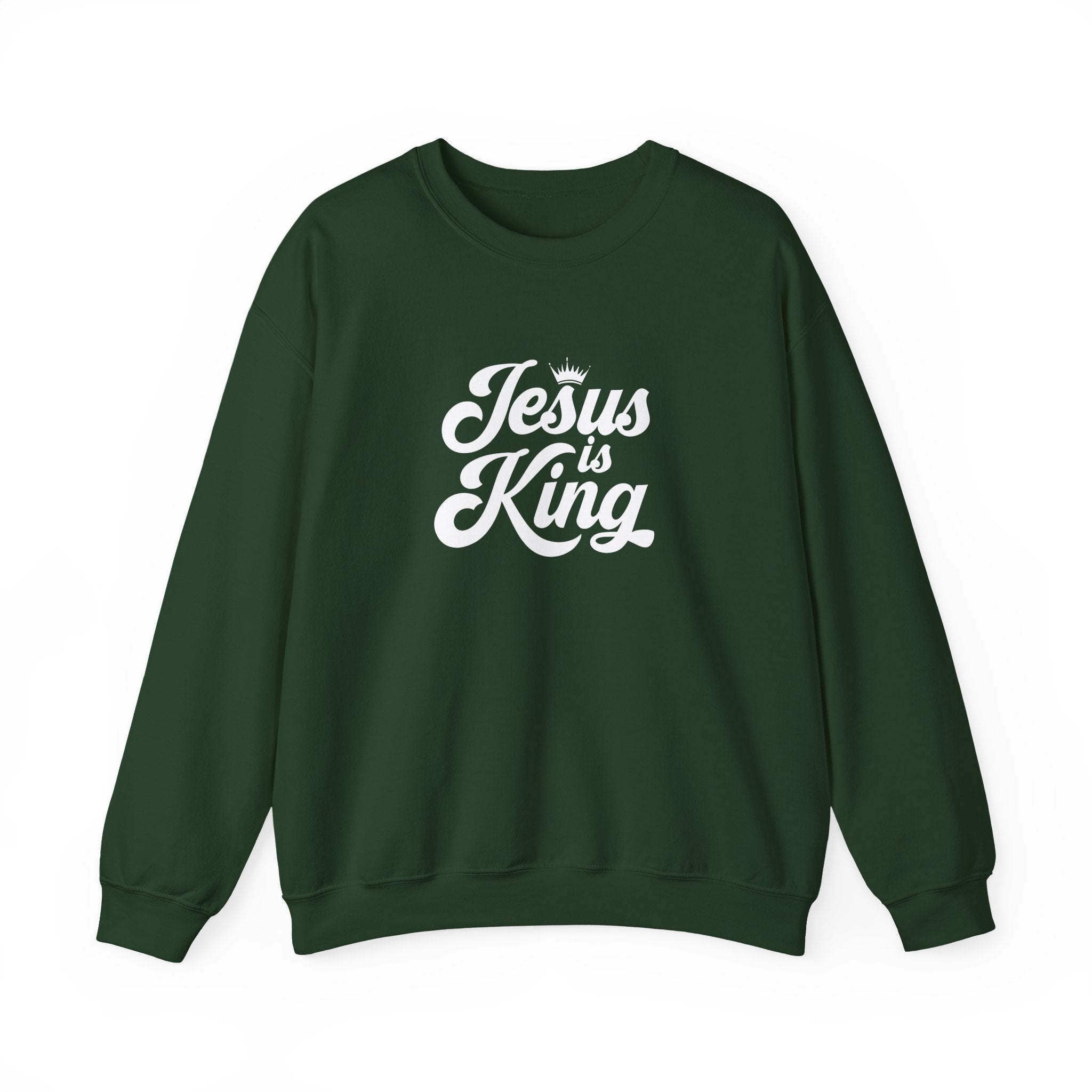 Jesus Is King Christian Gildan Unisex Crewneck Sweatshirt | Faith Apparel |  Religious Gift