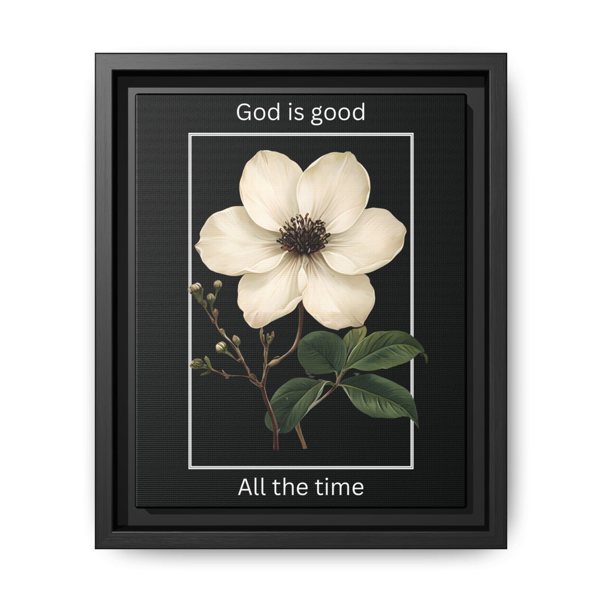 God is Good All The Time Christian Framed Matte Canvas Wall Art | Faith Inspirational Home Decor