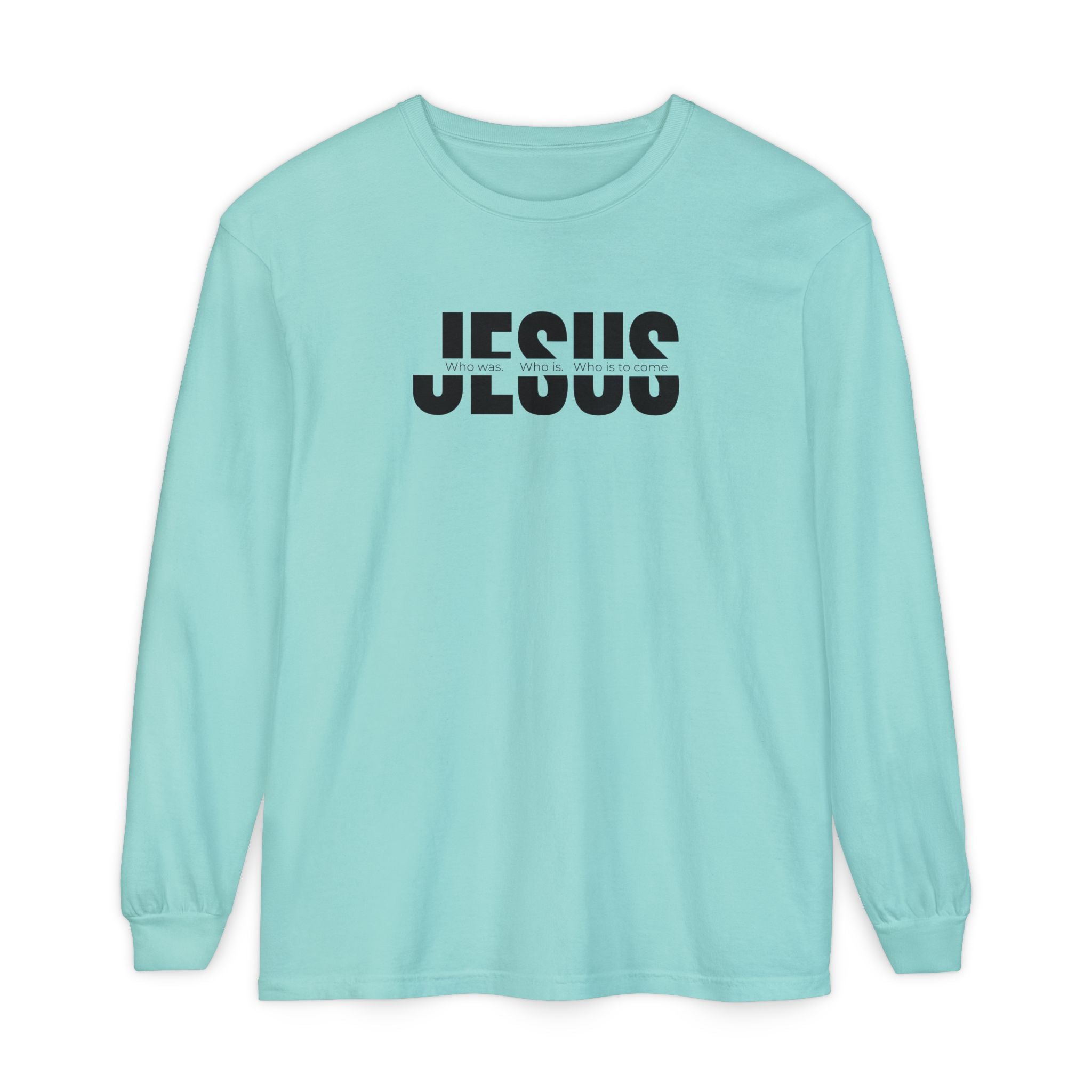 Jesus Comfort Colors Christian Long Sleeve Shirt | Faith Graphic Tee | Garment Dyed Cotton