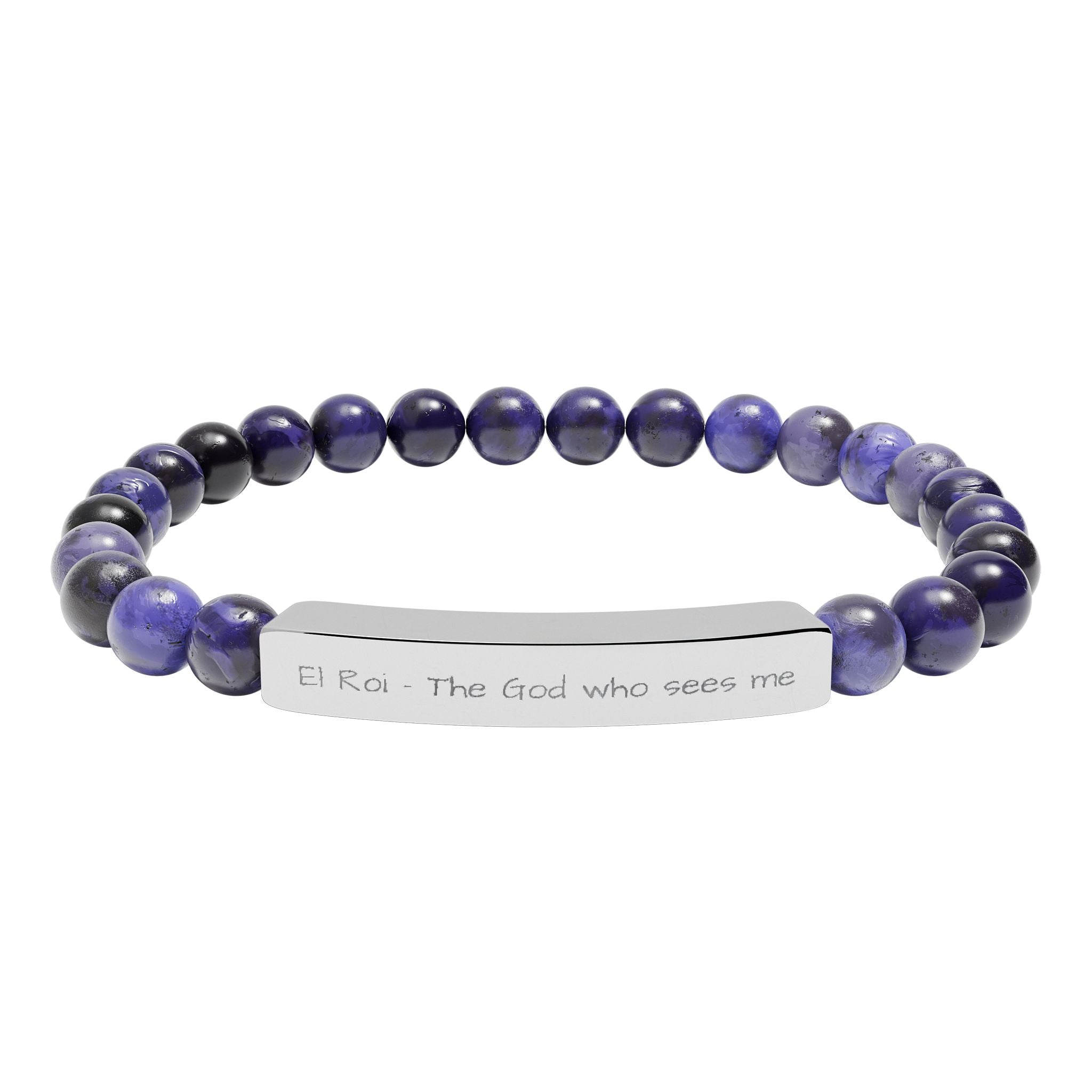 El Roi Christian Bracelet for Women | Natural Stone Stretch | Faith Jewelry Gift