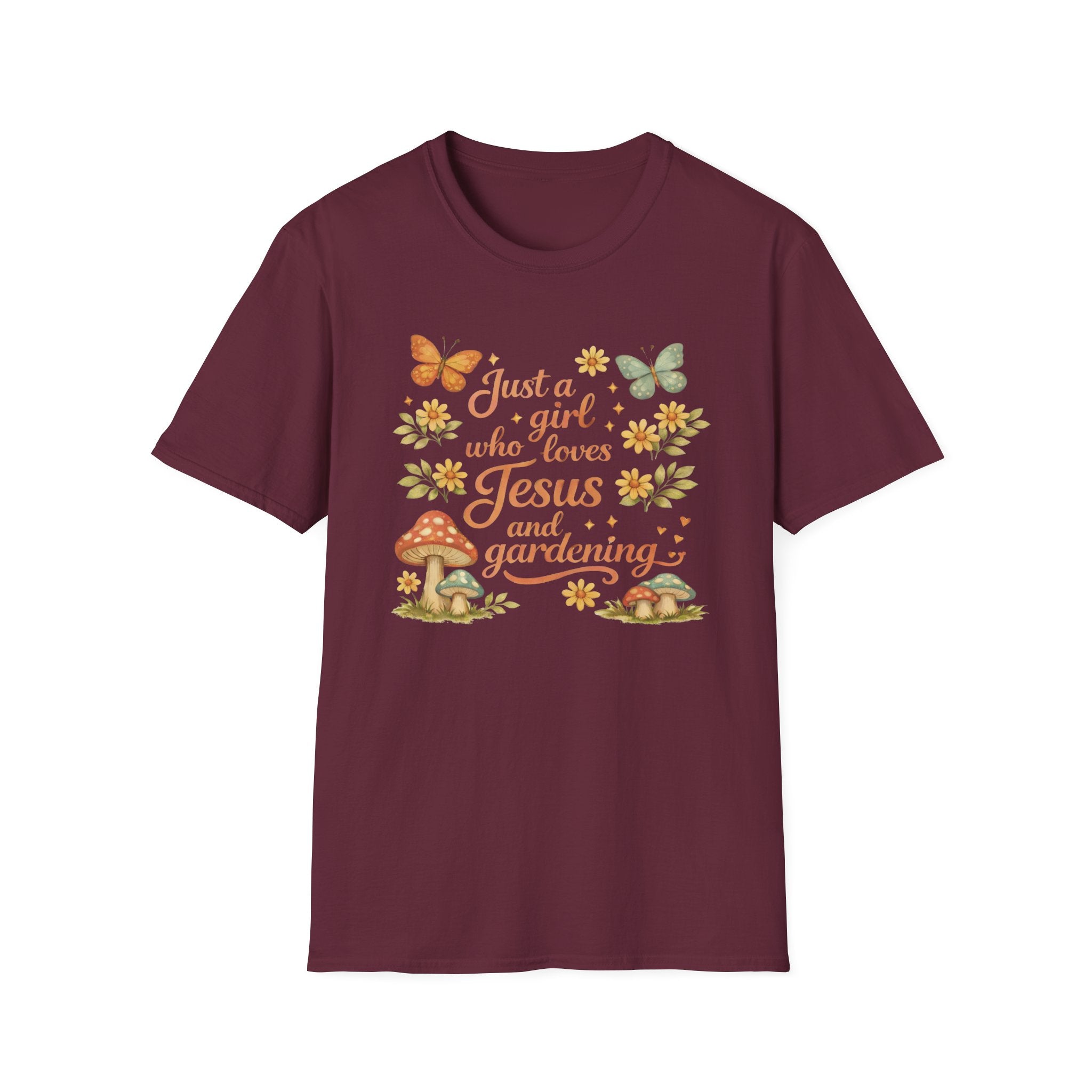 Just A Girl Who Loves Jesus and Gardening Gildan Unisex Tshirt | Christian Gardening T-Shirt | Faith Shirt | Cotton Tee