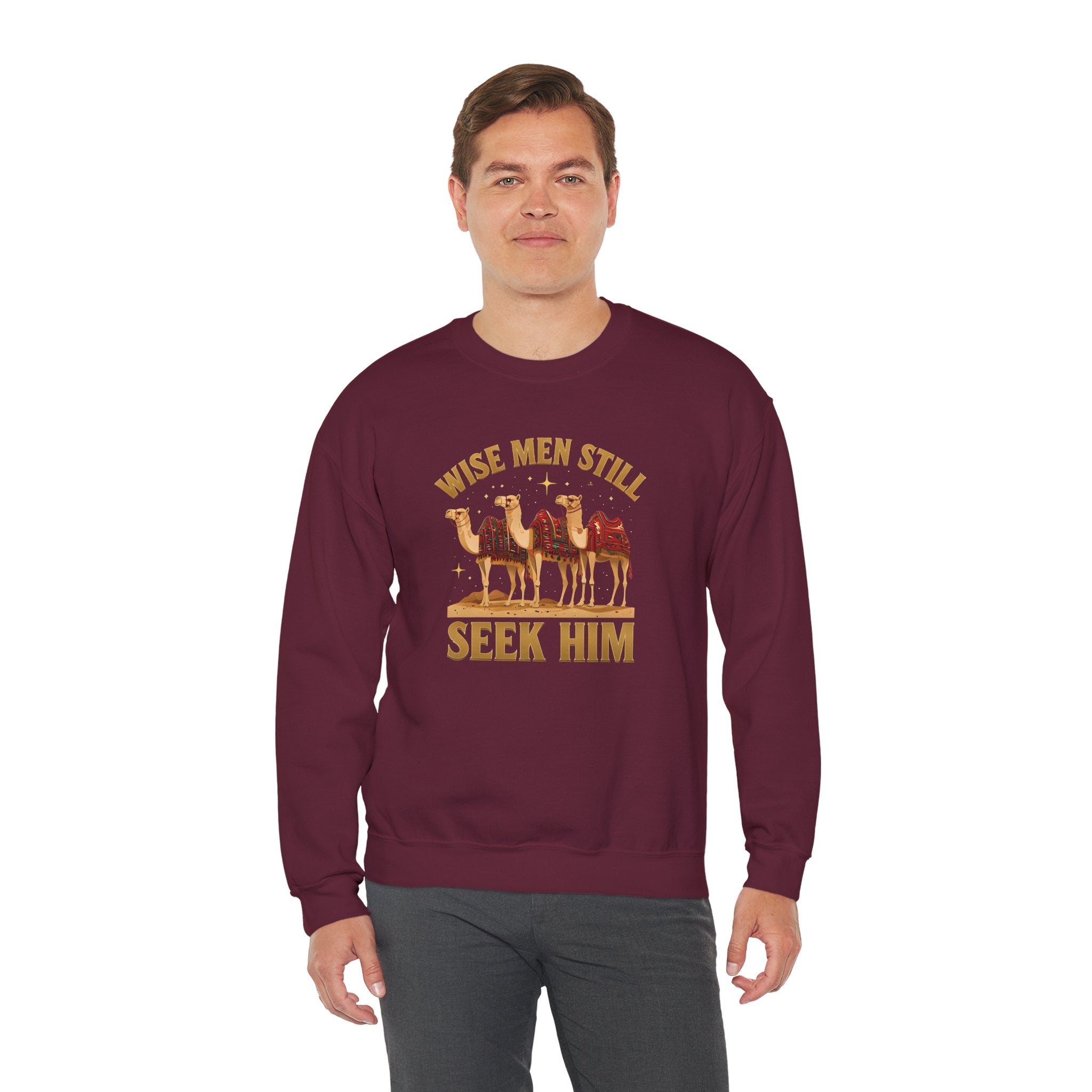 Wise Men Still Seek Him Gildan Unisex Crewneck Sweatshirt | Gift for Men | Religious Holiday Apparel