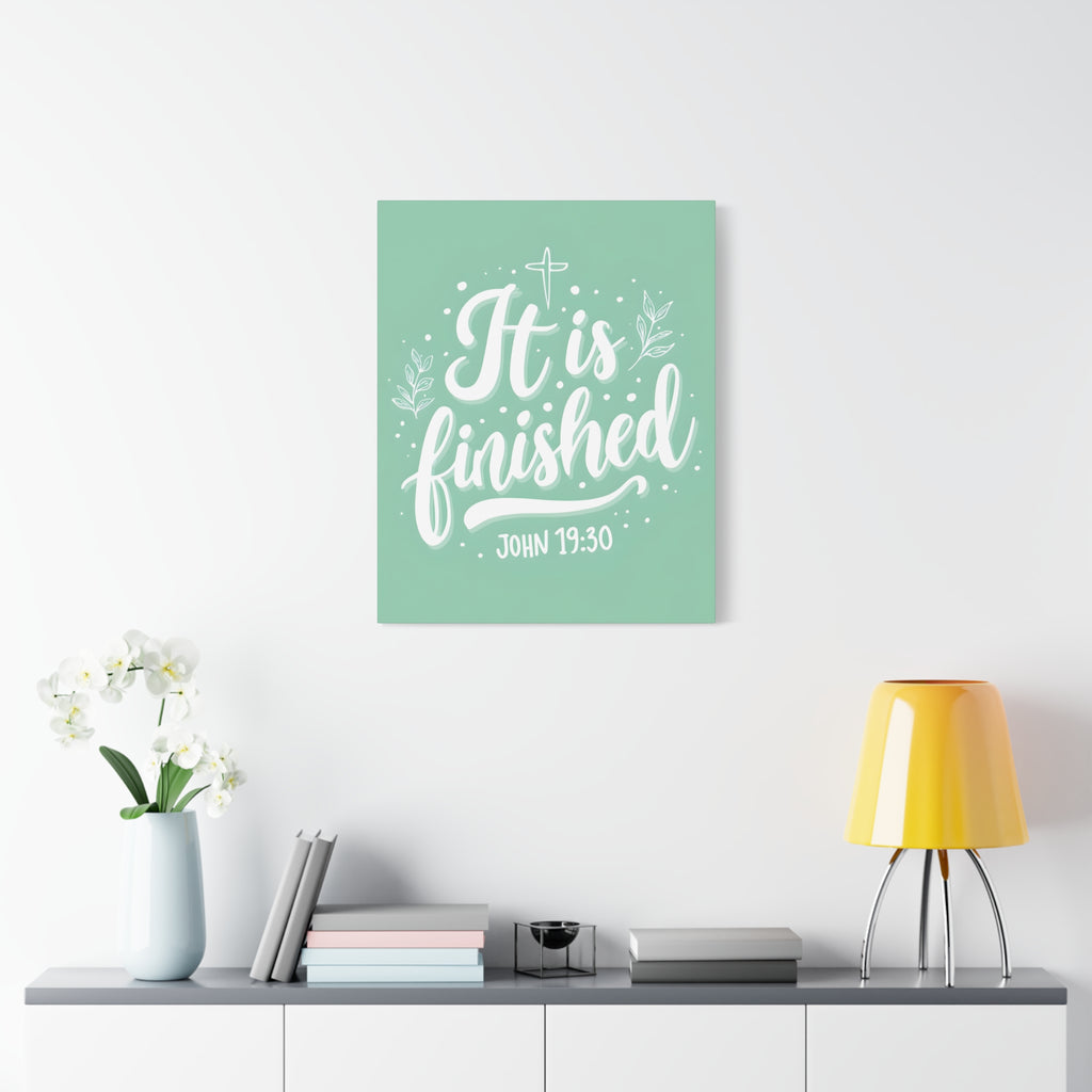 It Is Finished (John 19:30) Matte Canvas Wall Art | Christian Home Decor