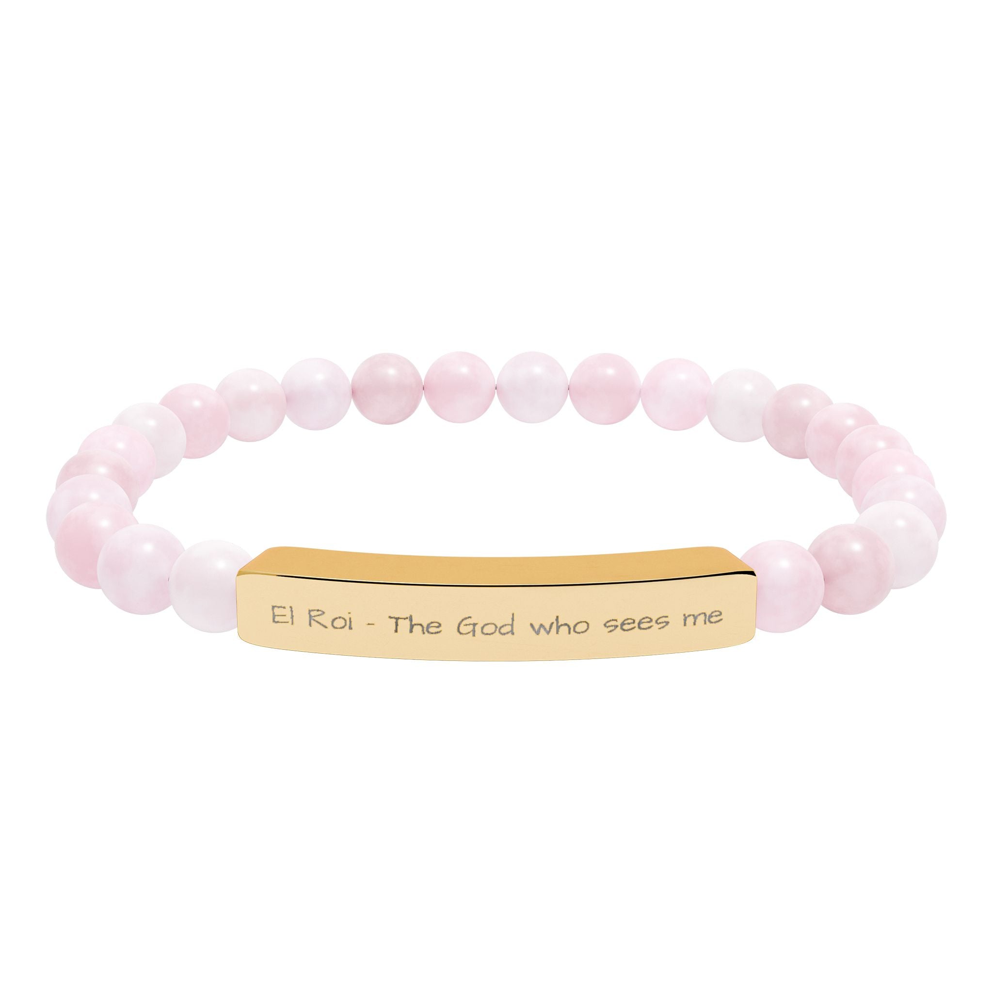 El Roi Christian Bracelet for Women | Natural Stone Stretch | Faith Jewelry Gift
