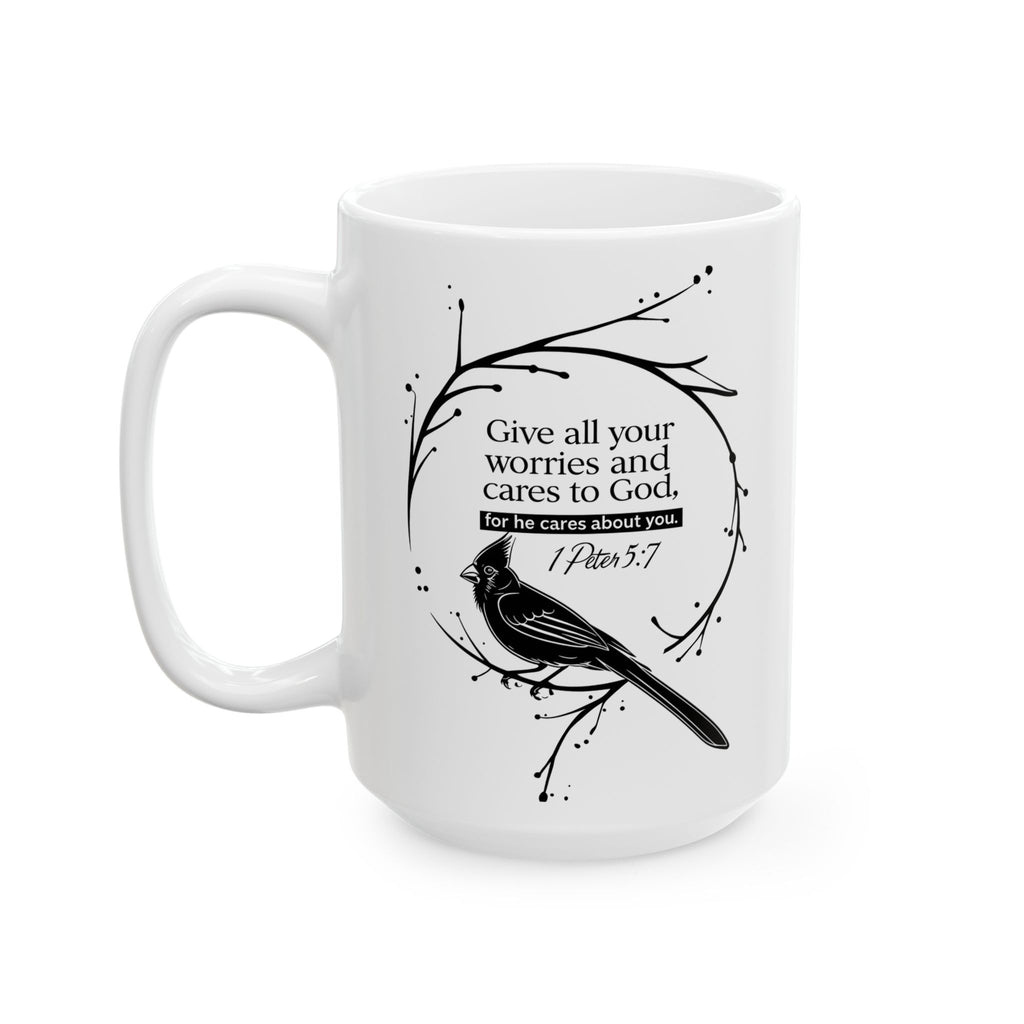 1 Peter 1:7 Christian Coffee Mug 11oz & 15oz – Faith Inspirational Gift for Women & Men