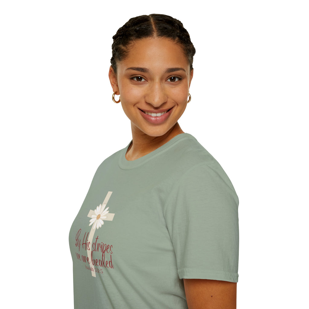 By His Stripes We Are Healed | Isaiah 53:5 | Christian Gildan T Shirt