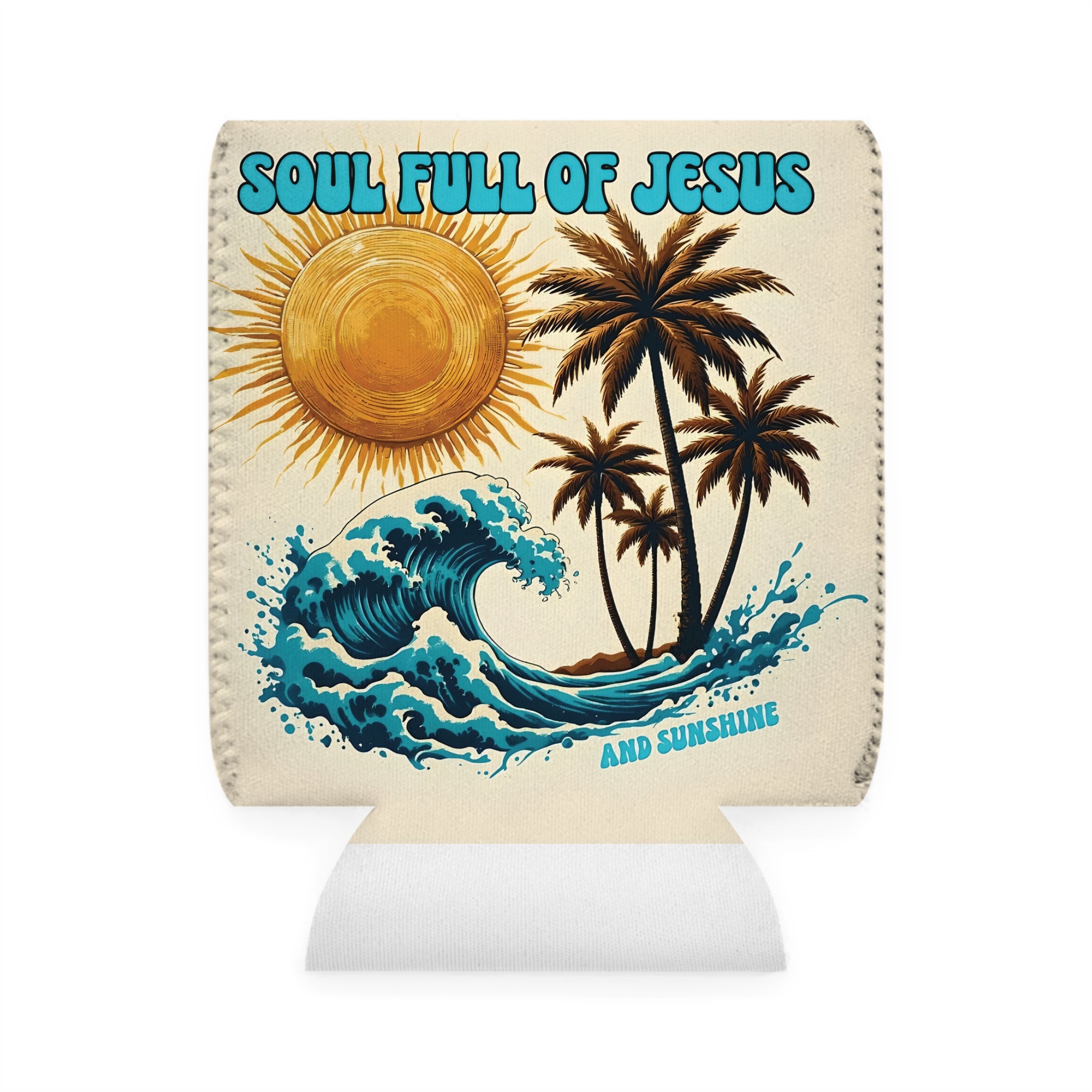 Christian Can Cooler Sleeve | Soul Full of Jesus and Sunshine | Cute Faith-Based Summer Gift