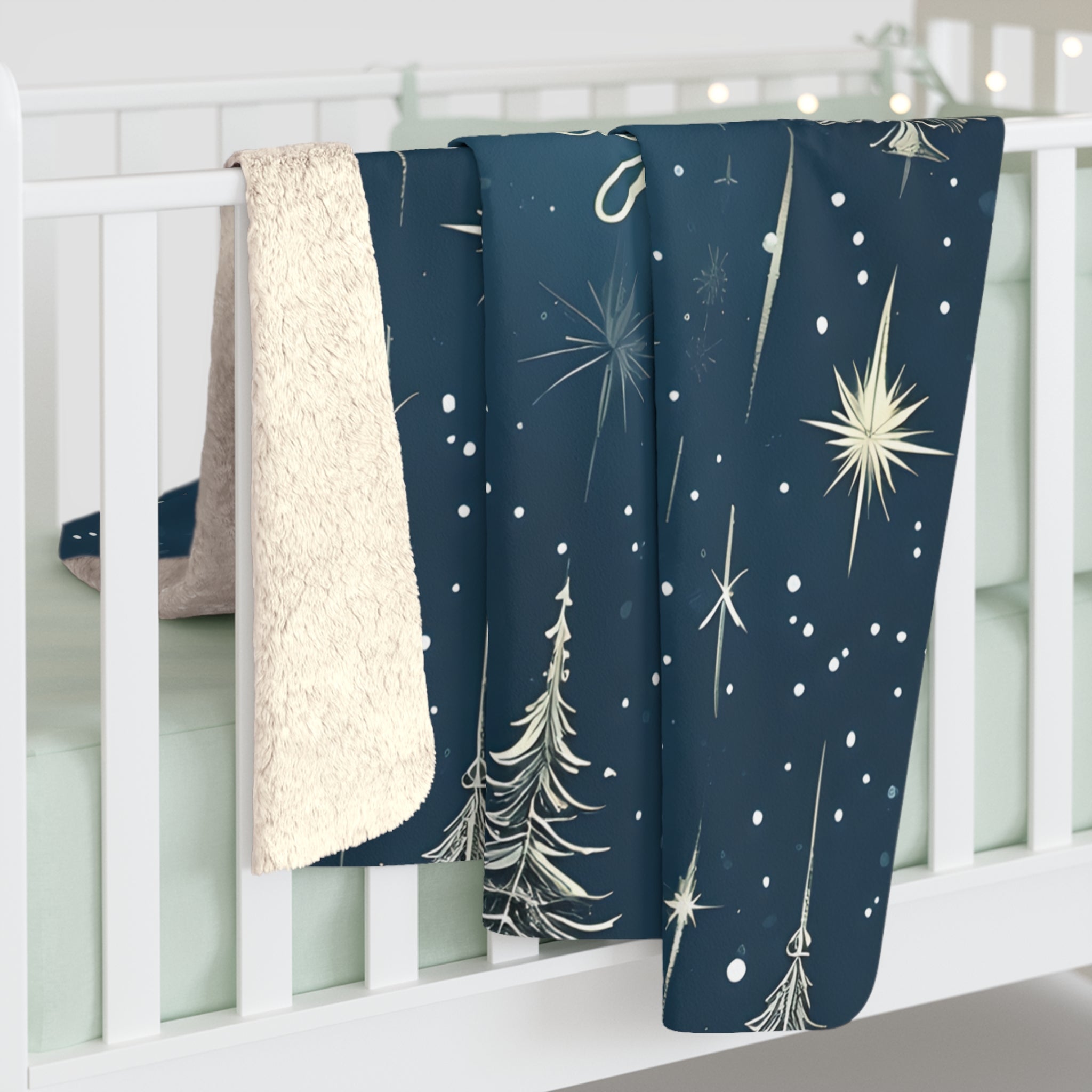 O Holy Night Christian Christmas Sherpa Fleece Blanket | Cozy Throw | Home Decor Gift