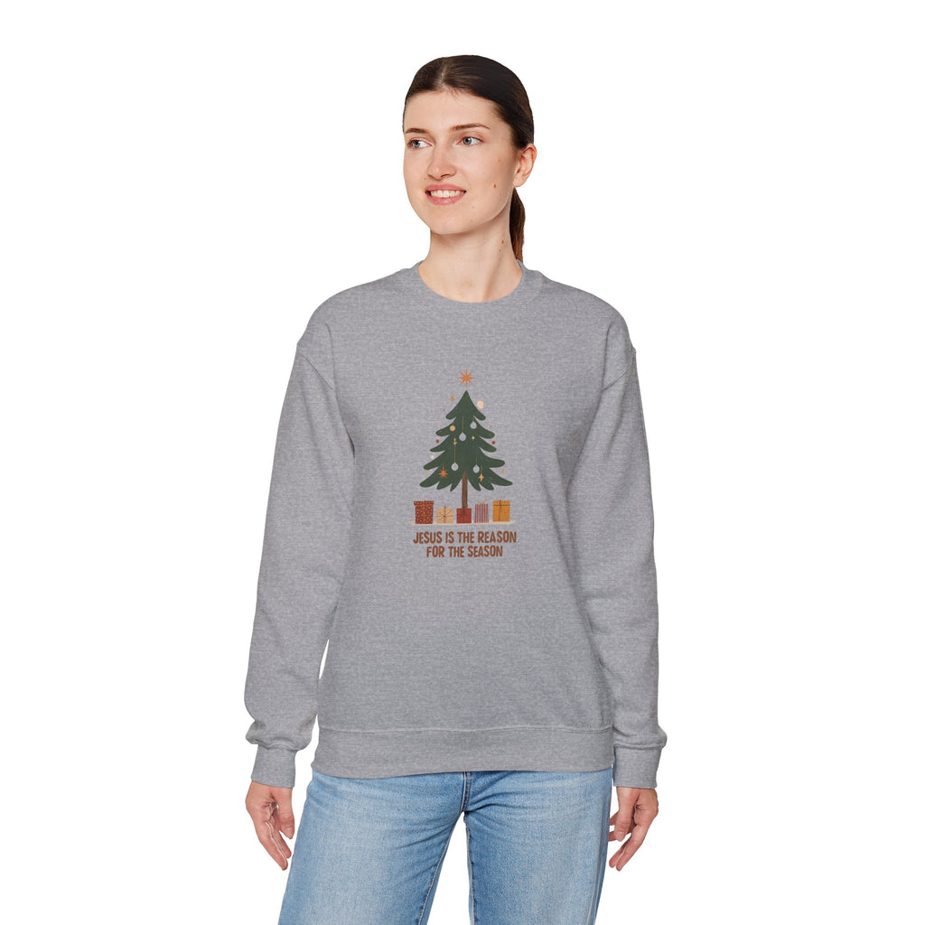 Jesus Is the Reason for the Season Christian Christmas Gildan Unisex Crewneck Sweatshirt