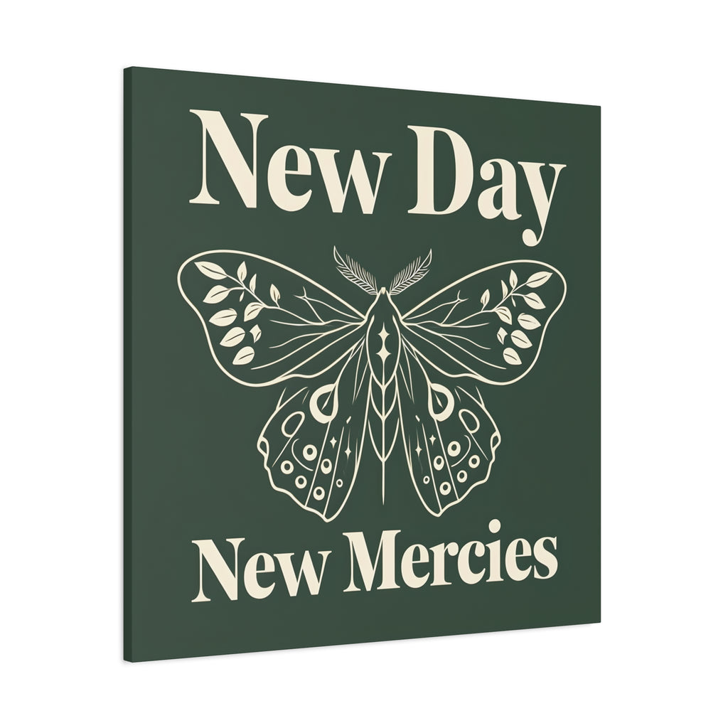 New Day New Mercies Christian Matte Canvas Wall Art | Faith Home Decor | Christian Housewarming Gift