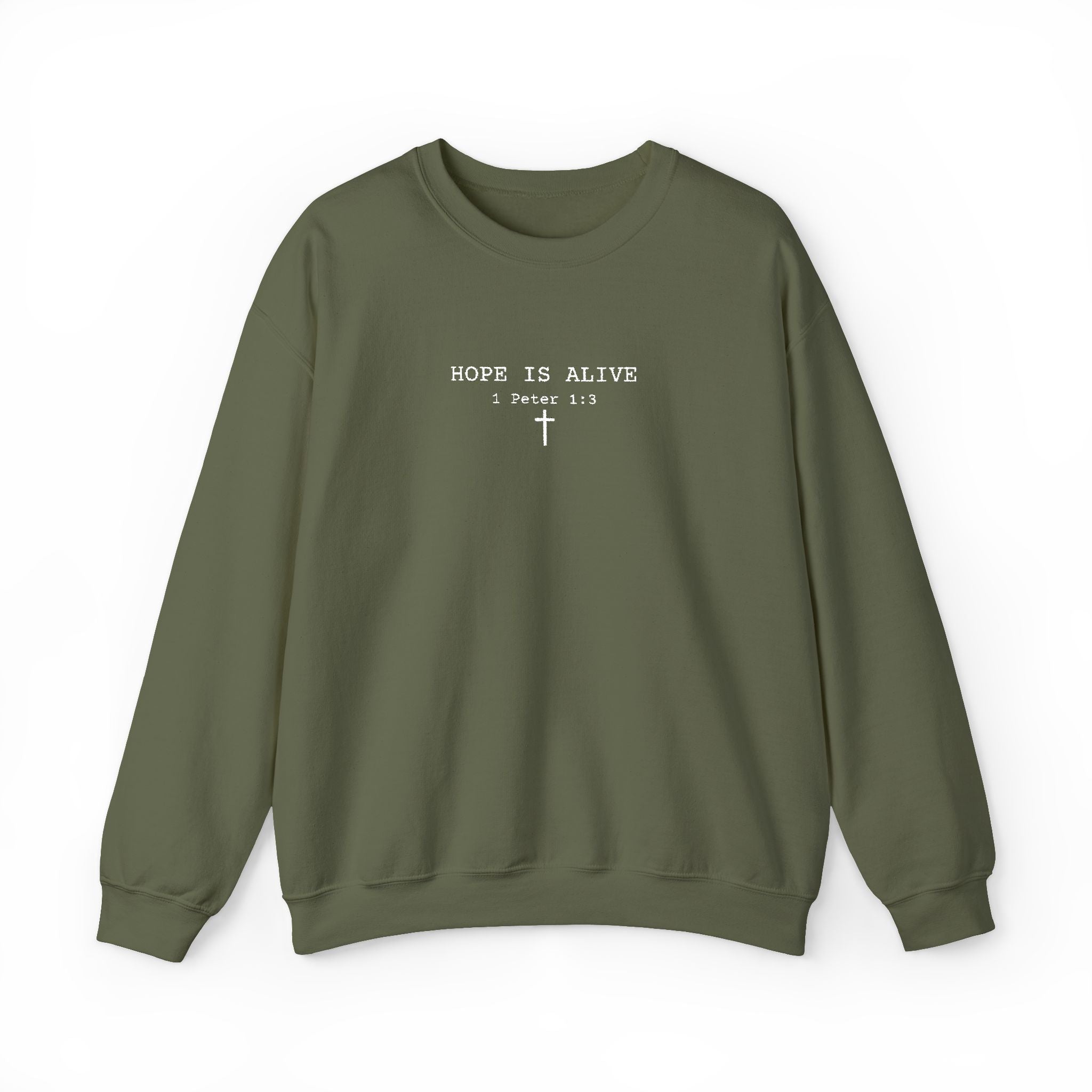 Hope is Alive Embroidered Gildan Unisex Crewneck Sweatshirt | Christian Gift |