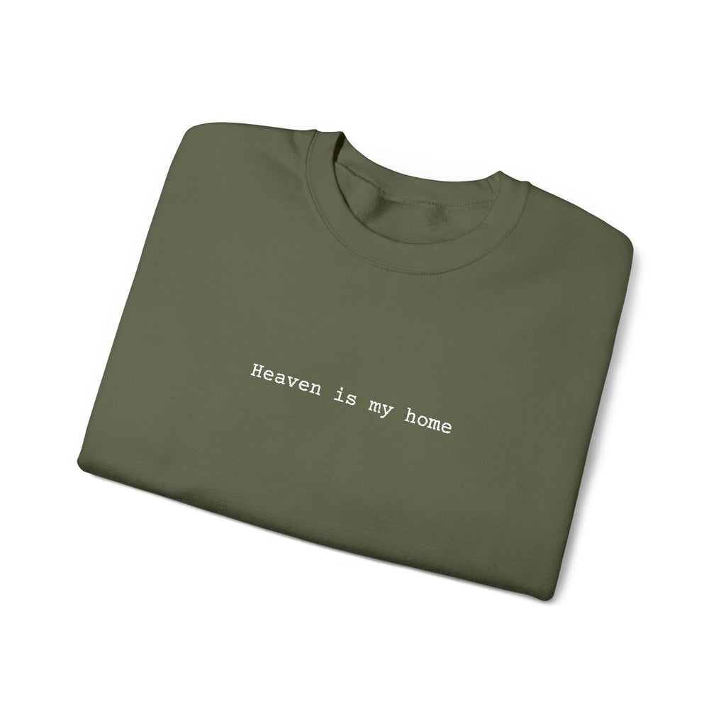 Embroidered Heaven is my Home Christian Unisex Crewneck Gildan Sweatshirt