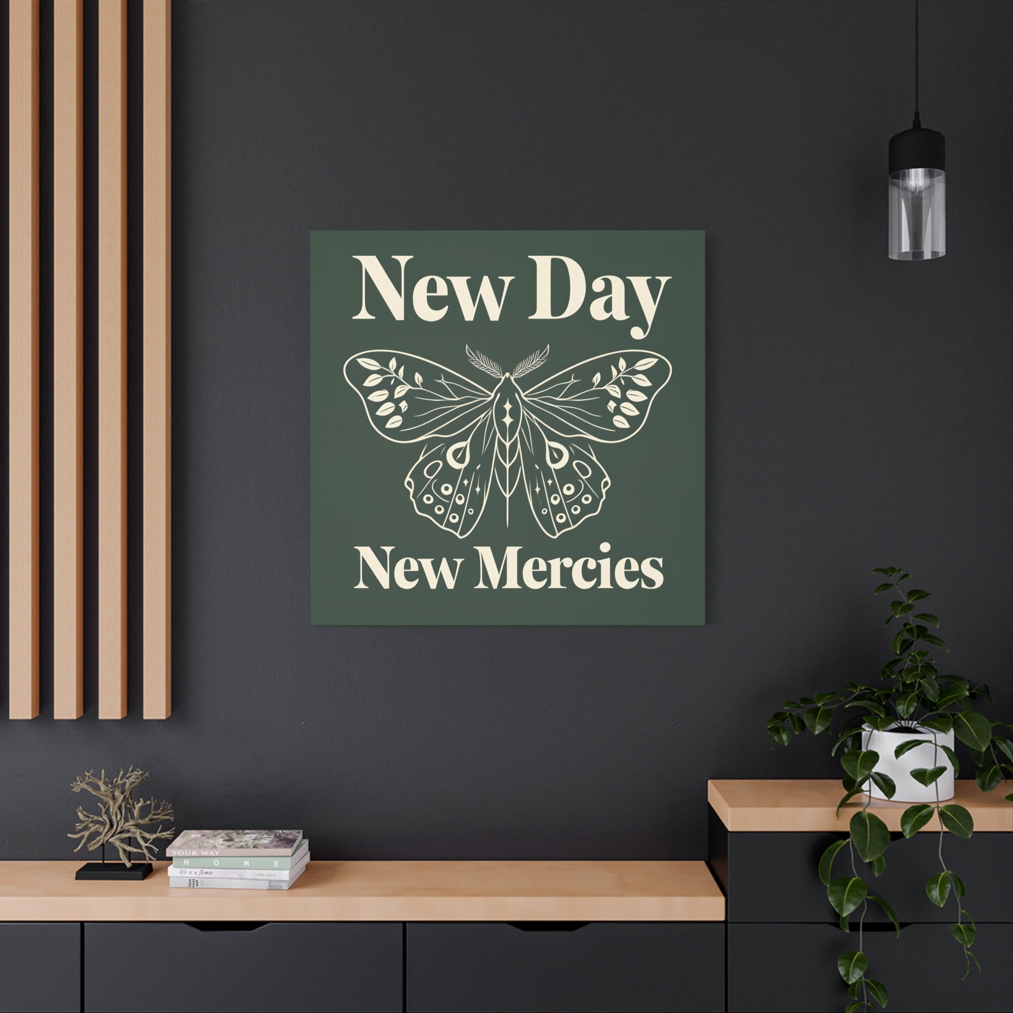 New Day New Mercies Christian Matte Canvas Wall Art | Faith Home Decor | Christian Housewarming Gift