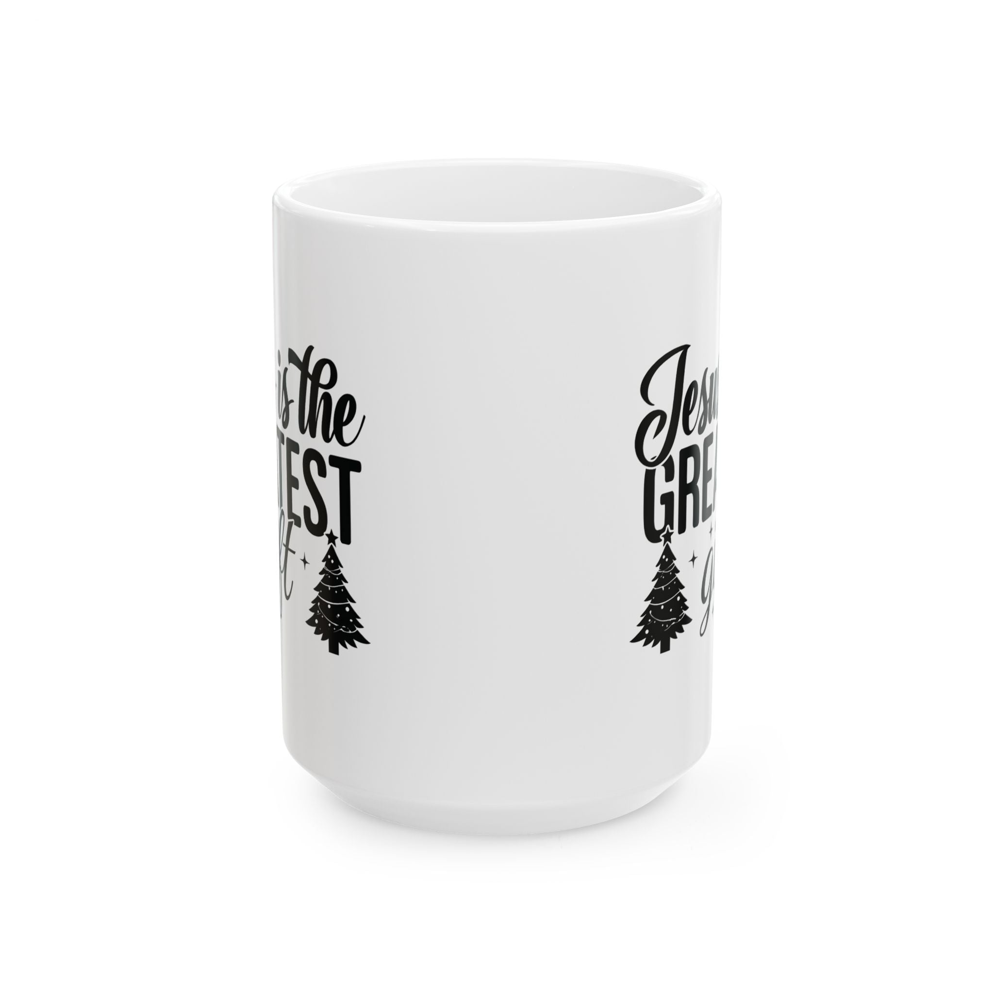 Jesus is the Greatest Gift Christian Winter Coffee Mug | Christmas Pine Design | Ceramic Christmas Mug Gift | 11oz 15oz