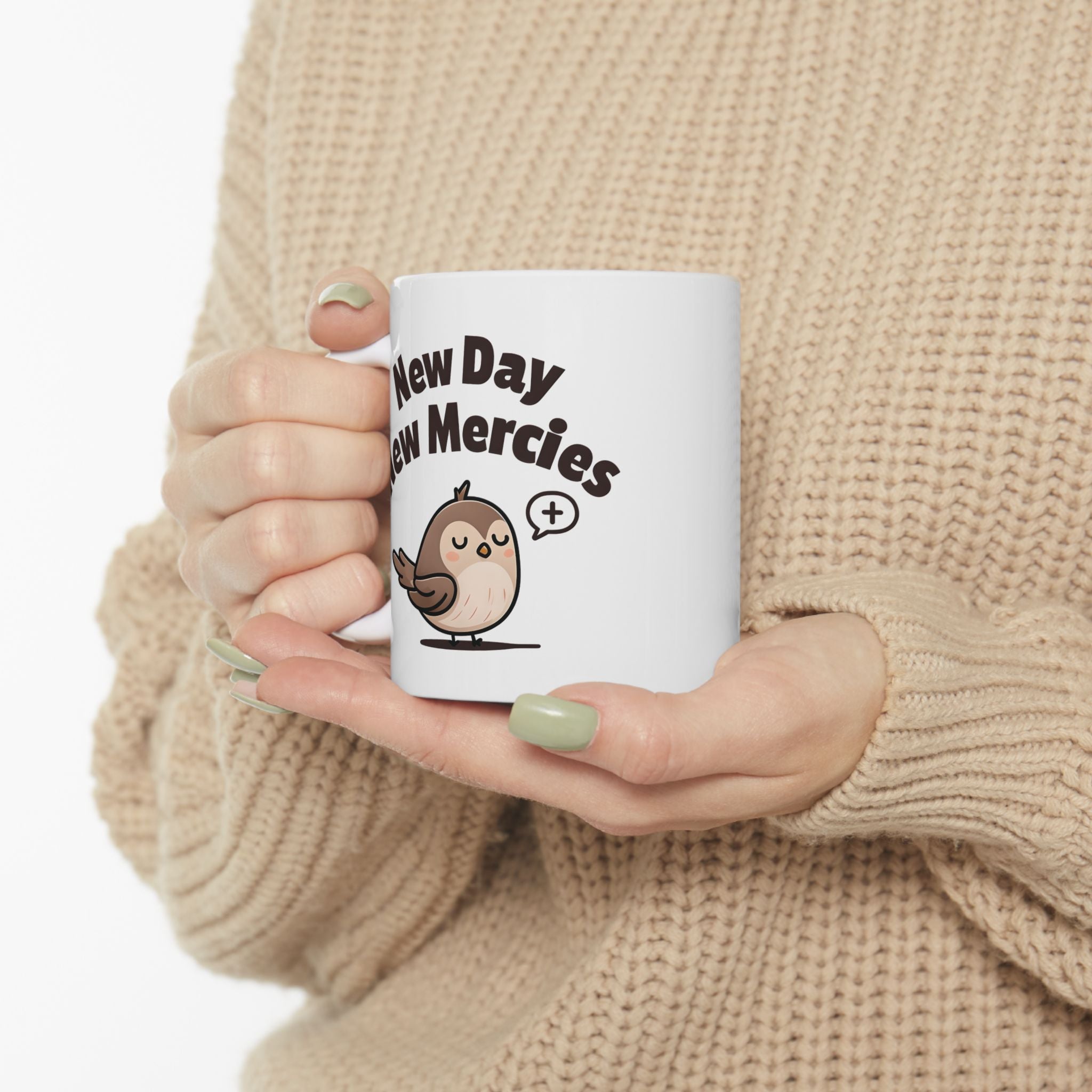 New Day New Mercies Christian Coffee Mug | Glossy Ceramic 11oz & 15oz | Faith Gift