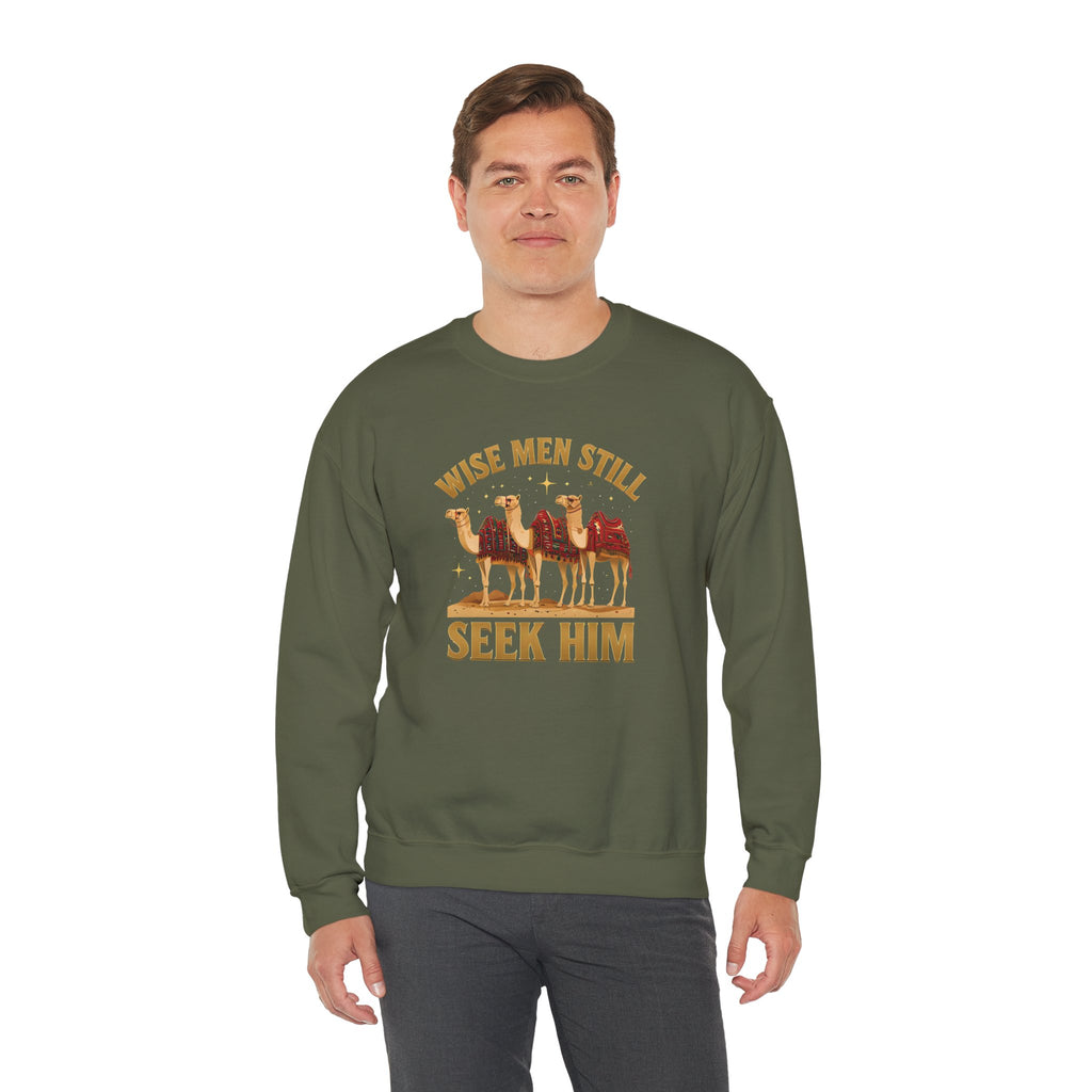 Wise Men Still Seek Him Gildan Unisex Crewneck Sweatshirt | Gift for Men | Religious Holiday Apparel
