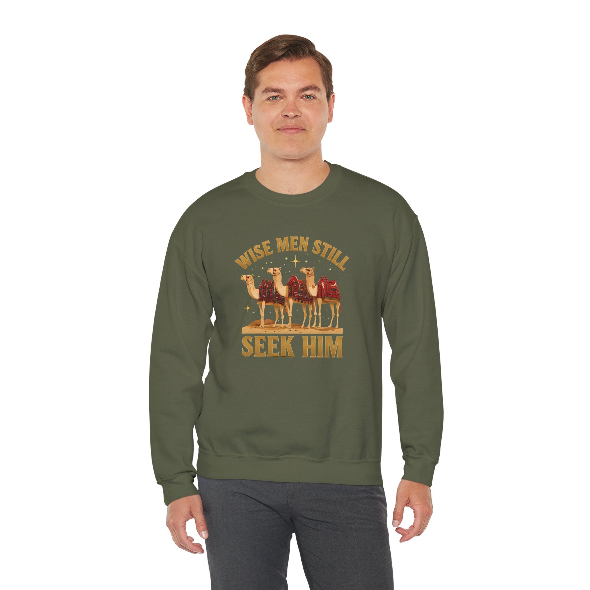 Wise Men Still Seek Him Gildan Unisex Crewneck Sweatshirt | Gift for Men | Religious Holiday Apparel