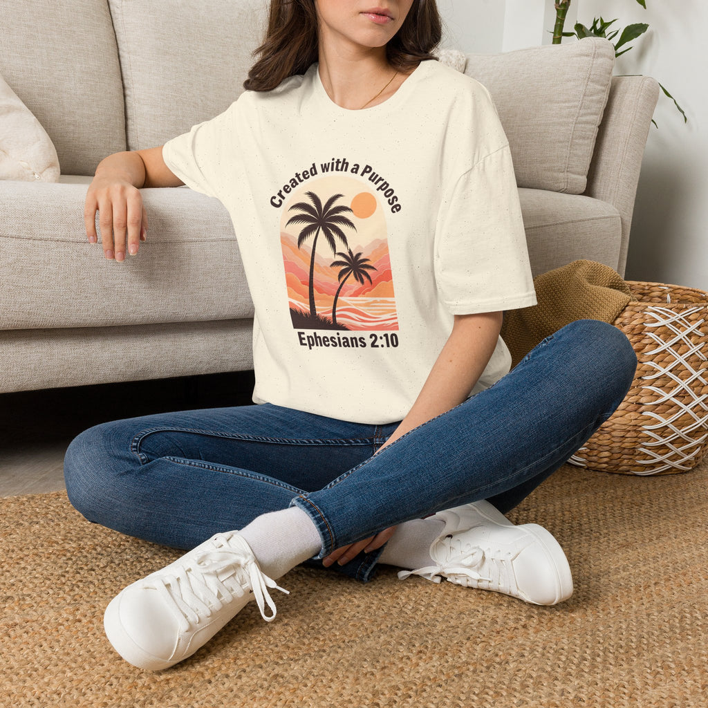 Created With A Purpose Ephesians 2:10 | Gilden Unisex T-shirt | Faith-Based Summer Tee