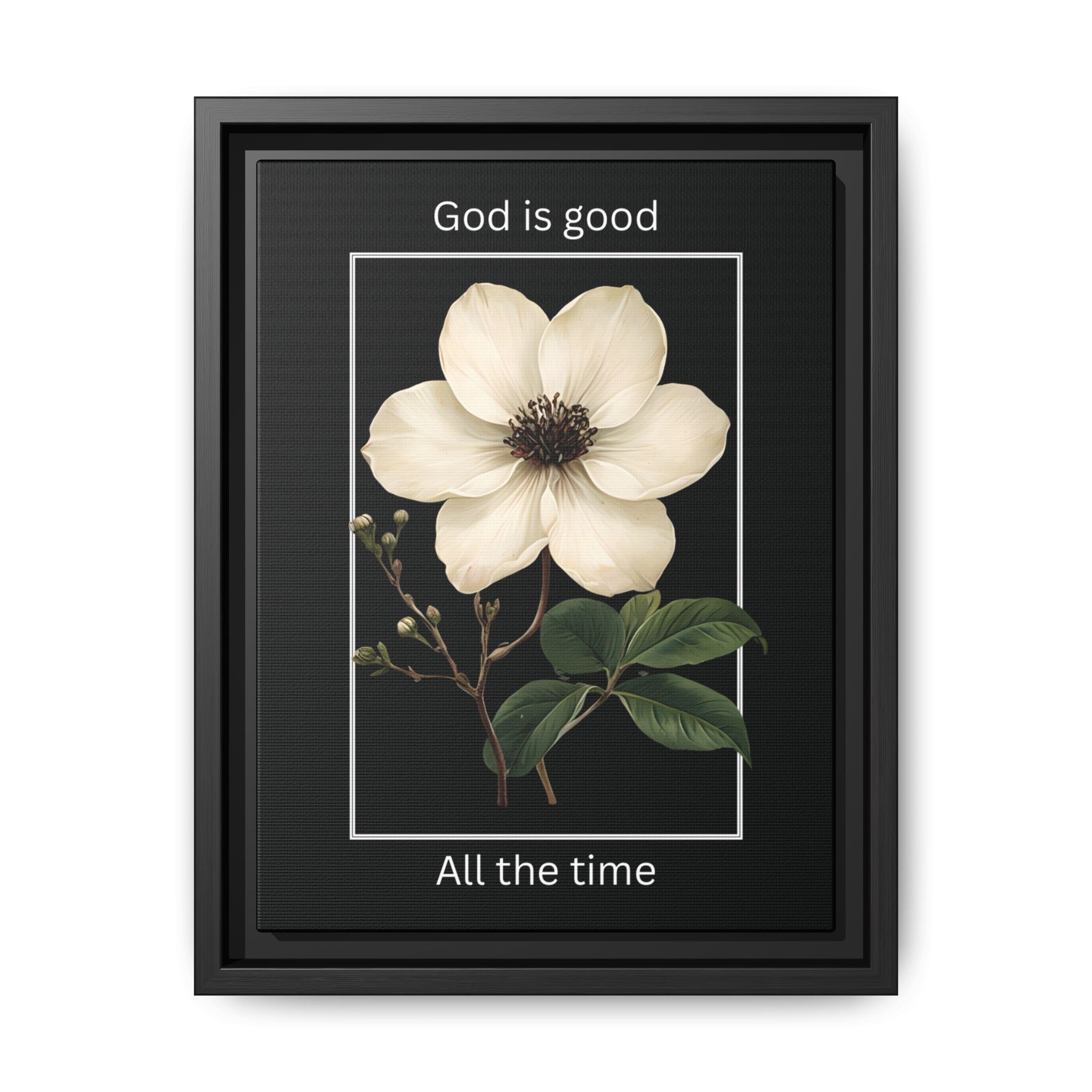 God is Good All The Time Christian Framed Matte Canvas Wall Art | Faith Inspirational Home Decor