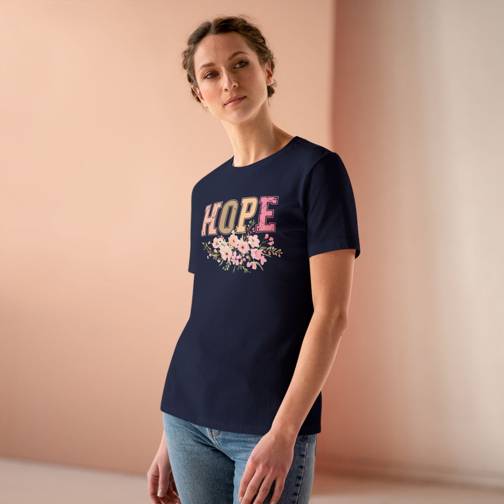 Hope Bella + Canvas Christian T-Shirt with Floral Design – Faith-Based Shirt for Women, Bible Verse Inspired Gift Idea