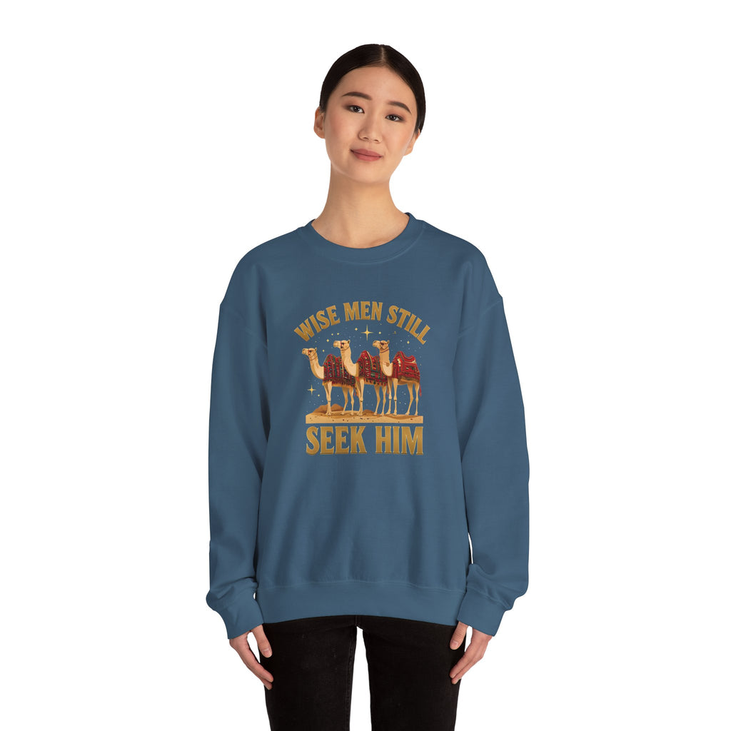 Wise Men Still Seek Him Gildan Unisex Crewneck Sweatshirt | Gift for Men | Religious Holiday Apparel