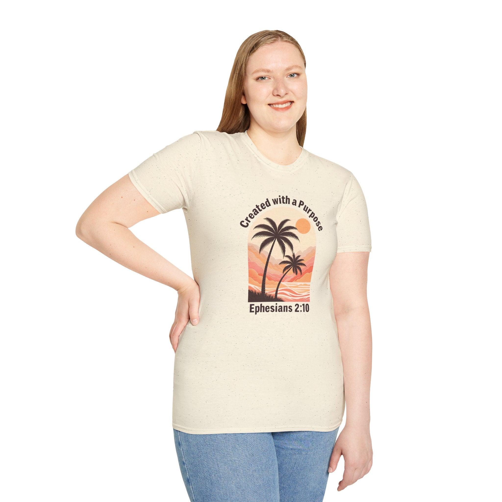Created With A Purpose Ephesians 2:10 | Gilden Unisex T-shirt | Faith-Based Summer Tee