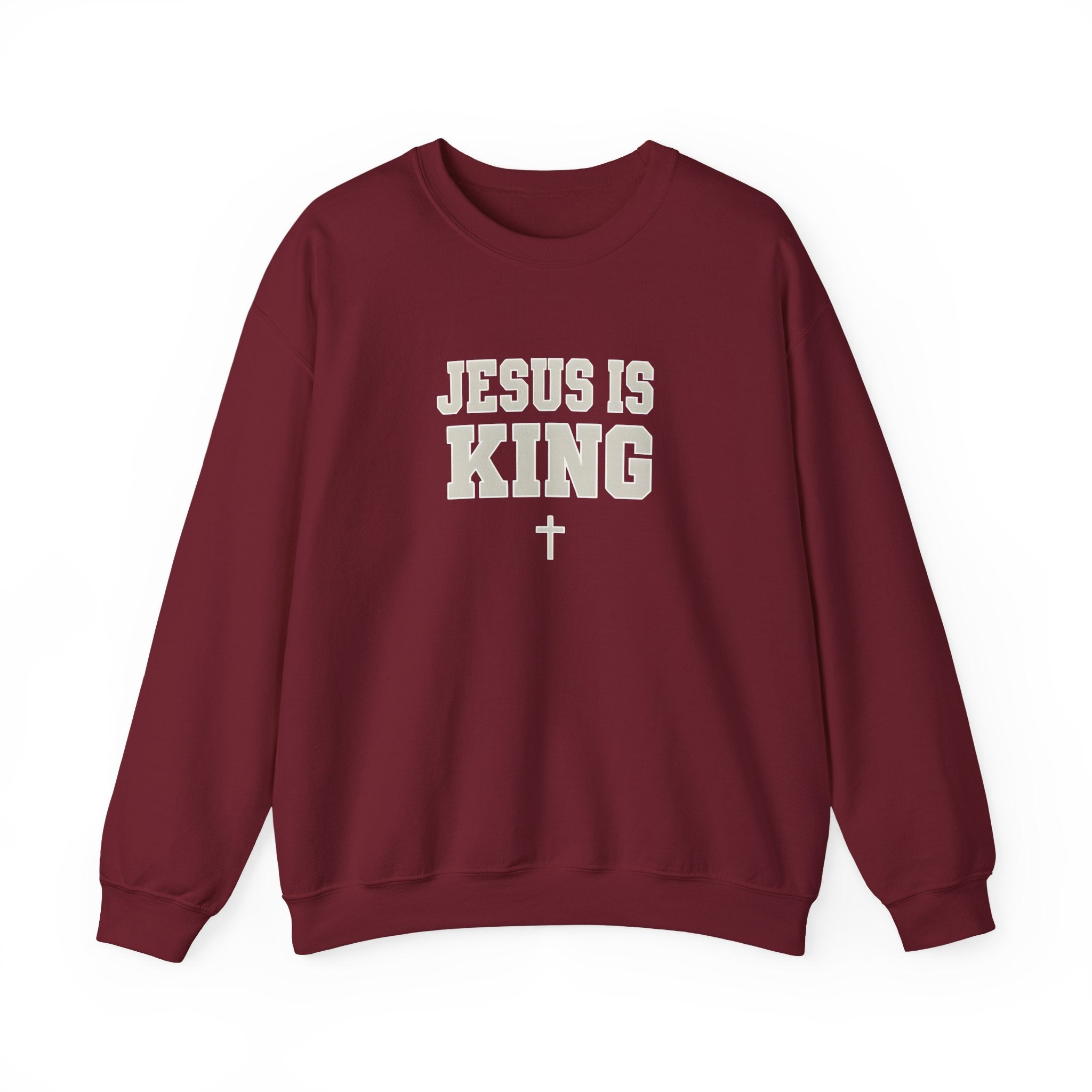 Jesus is King Gildan Unisex Crewneck Sweatshirt | Christian Apparel | Inspirational Gift | Cozy Everyday Wear