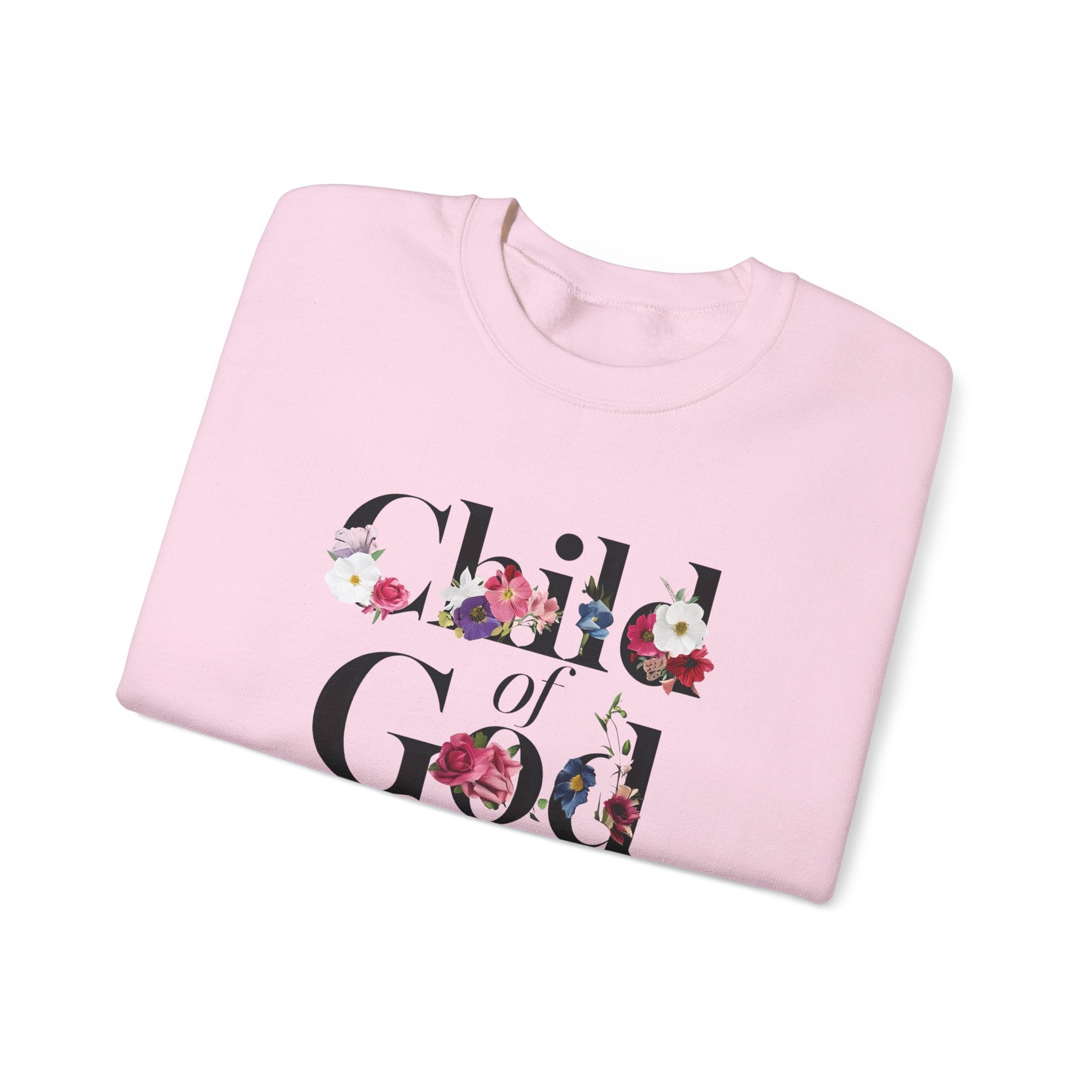 Child of God Floral Christian Gildan Crewneck Sweatshirt | Faith Inspirational Gift