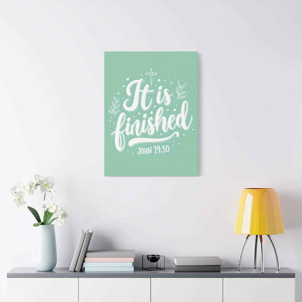 It Is Finished (John 19:30) Matte Canvas Wall Art | Christian Home Decor