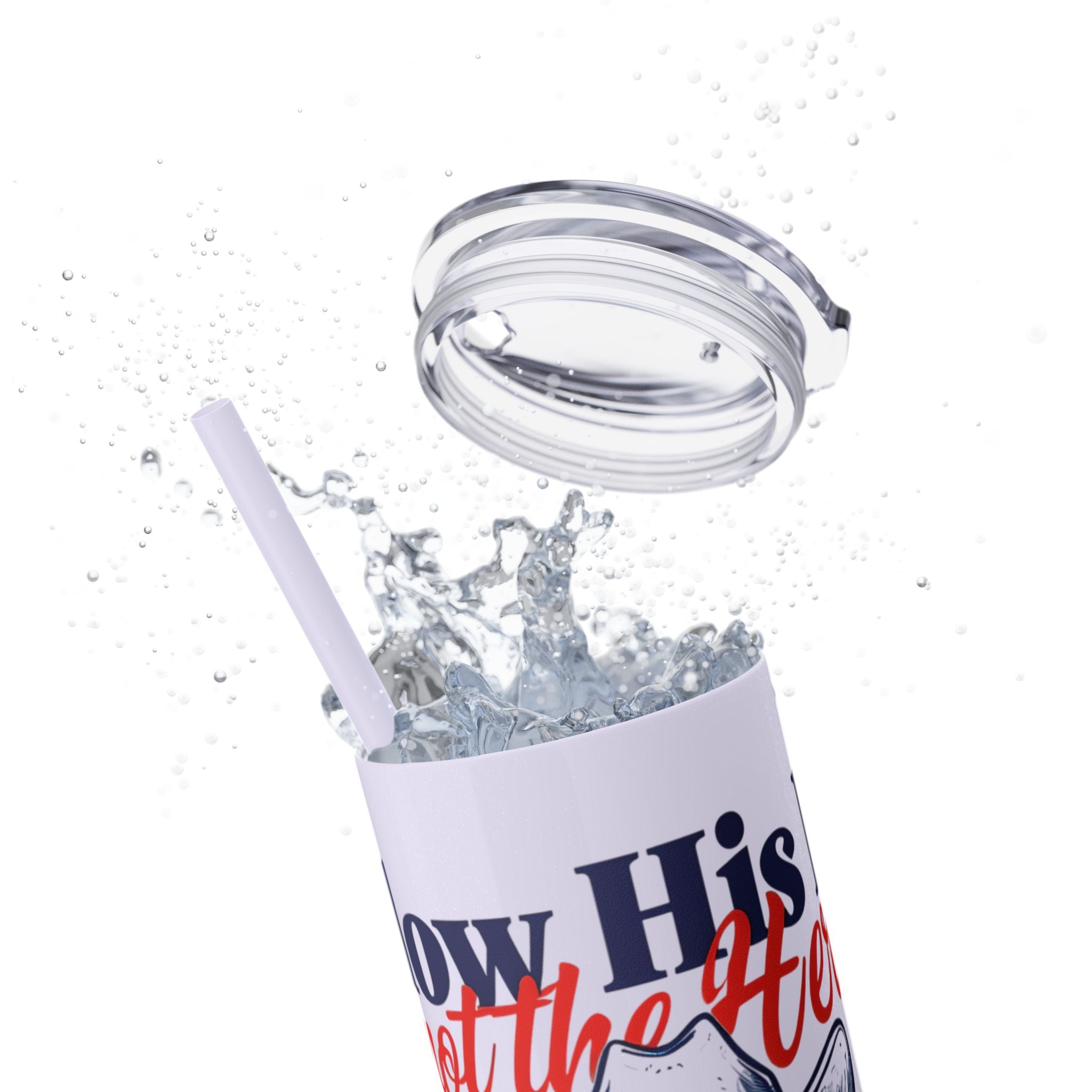 Follow His Lead, Not the Herd, 20 oz Insulated Skinny Tumbler | Stainless Steel Travel Cup | Christian Drinkware | Highland Cow