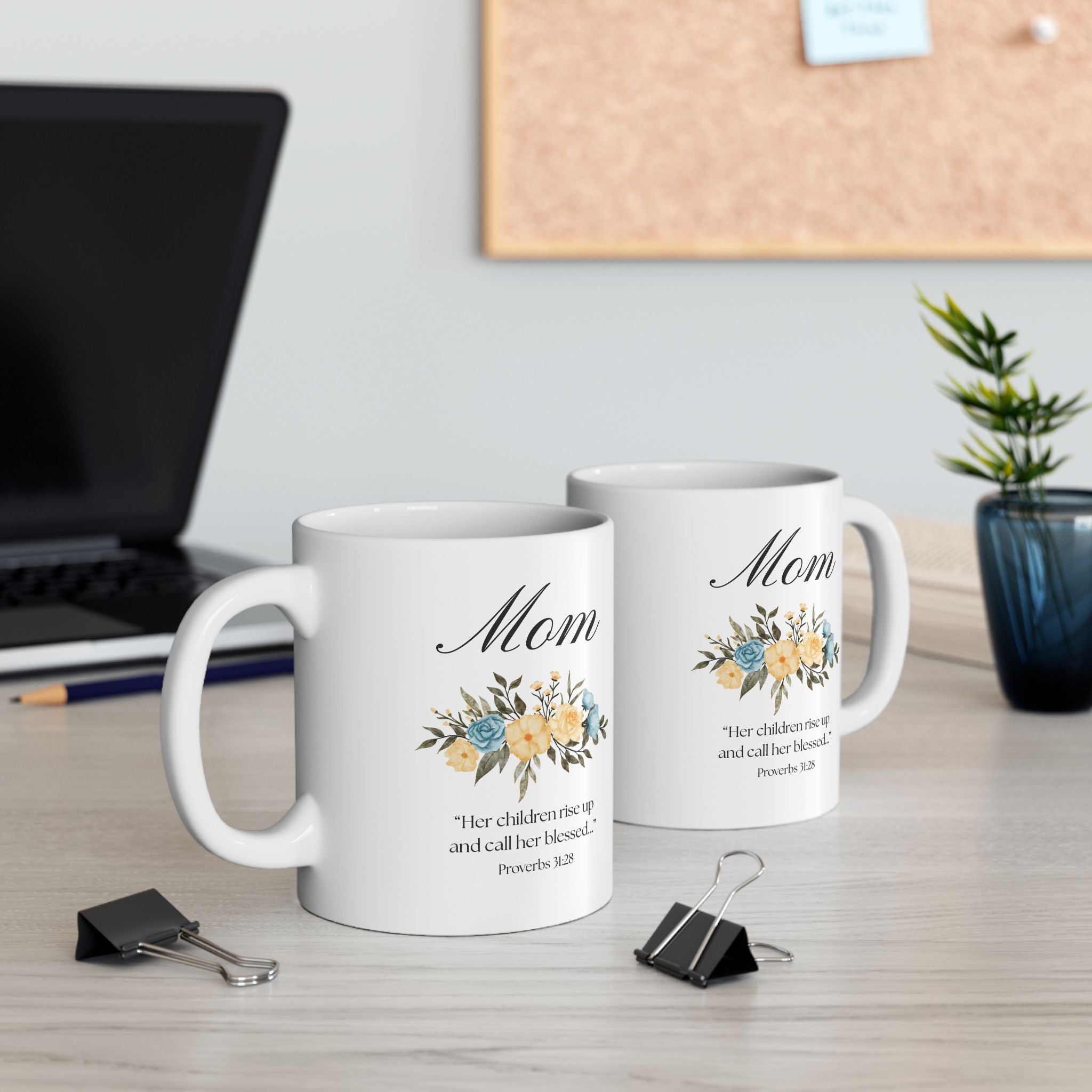Proverbs 31:28 Christian Mom Mug | Mother’s Day Gift for Mom | Floral Coffee Mug