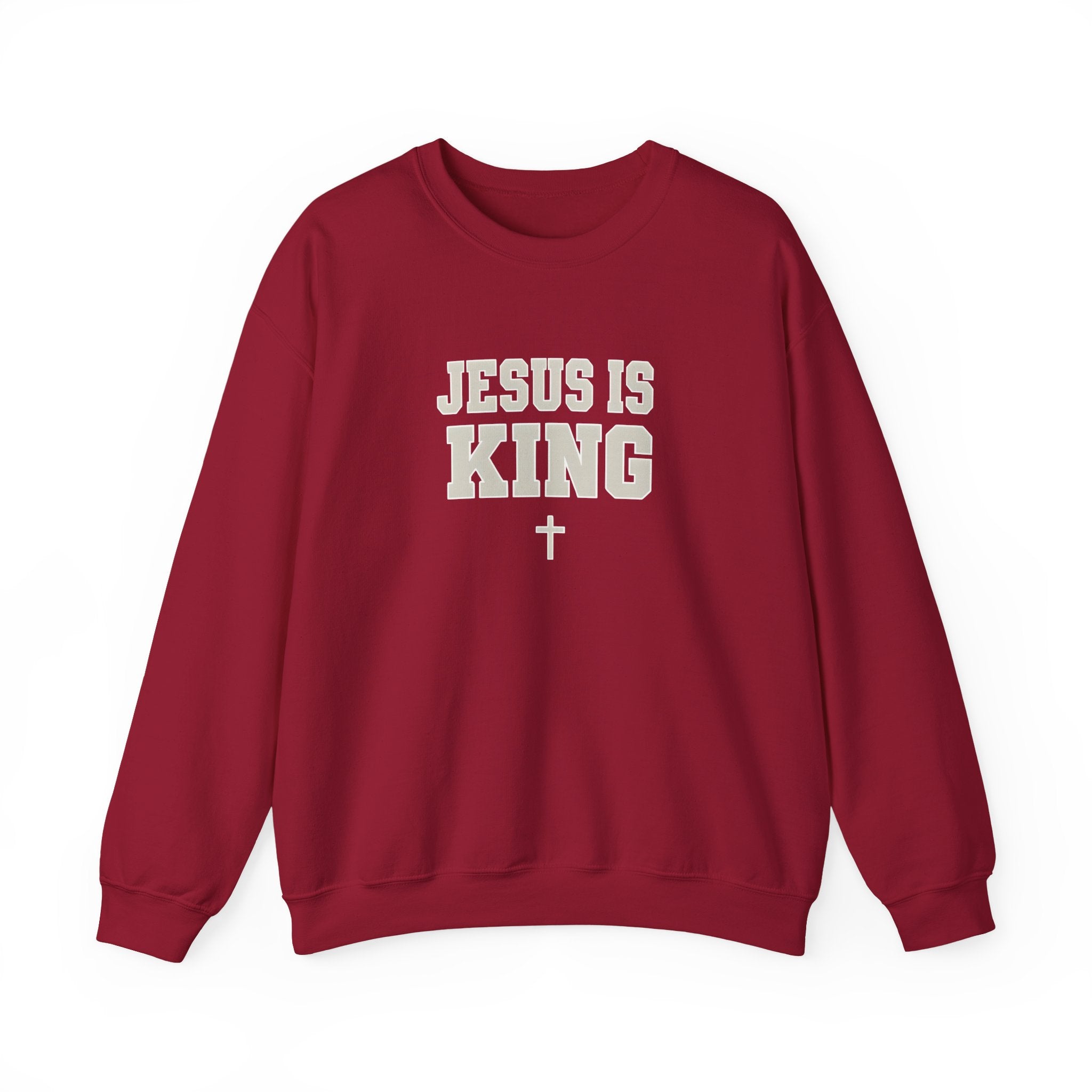 Jesus is King Gildan Unisex Crewneck Sweatshirt | Christian Apparel | Inspirational Gift | Cozy Everyday Wear