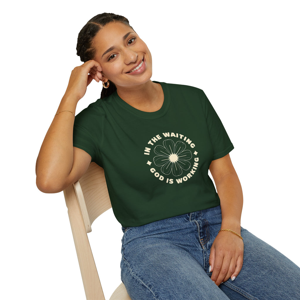 In the Waiting God Is Working Christian Gildan Unisex T-shirt | Women’s Faith Graphic Tee