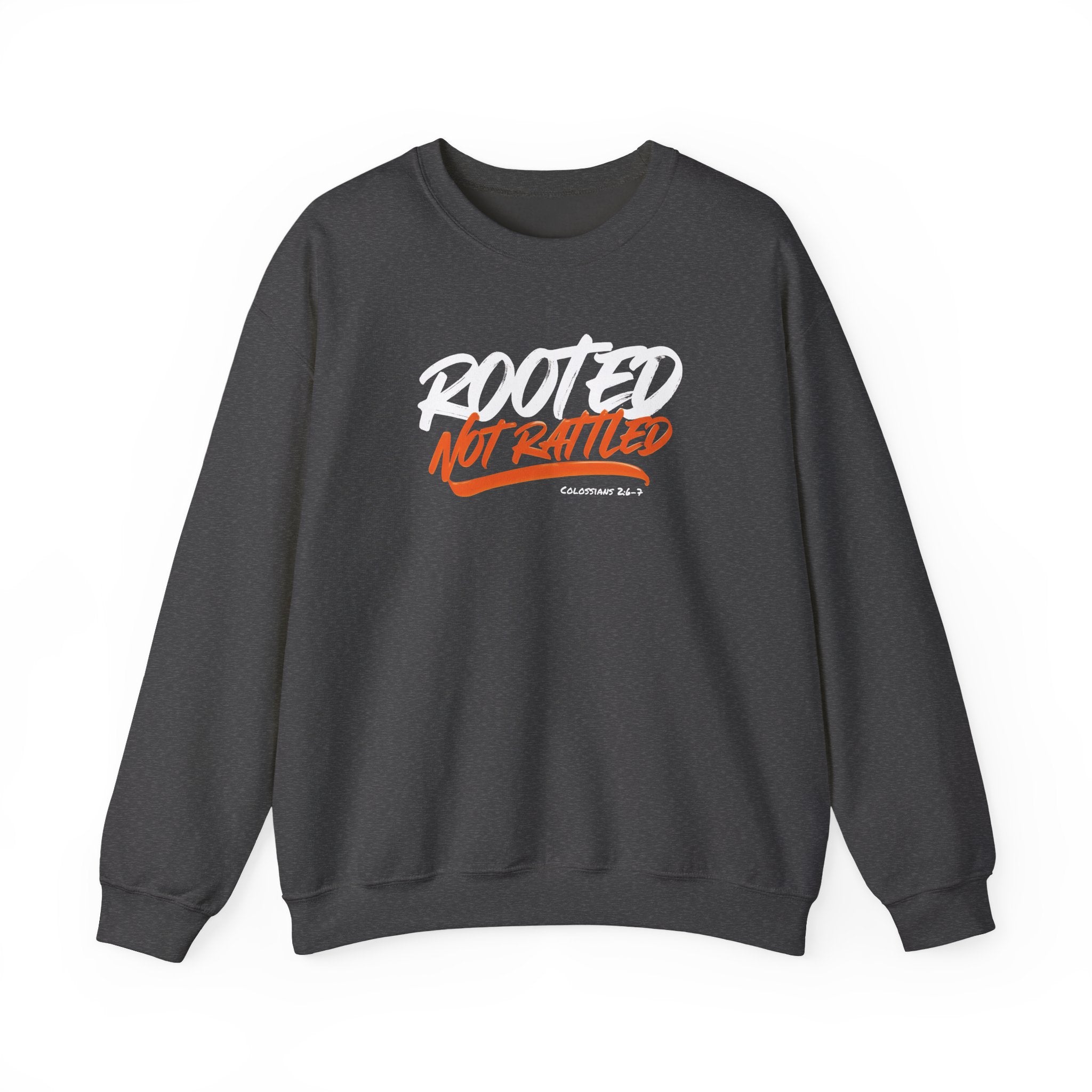 Rooted Not Rattled Gildan Christian Sweatshirt | Unisex Crewneck Pullover | Christian Gift