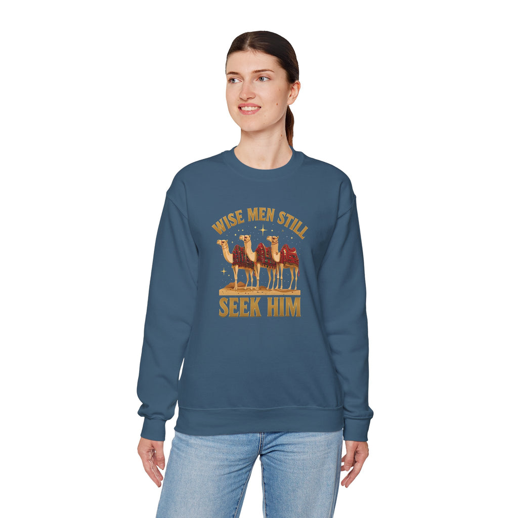 Wise Men Still Seek Him Gildan Unisex Crewneck Sweatshirt | Gift for Men | Religious Holiday Apparel
