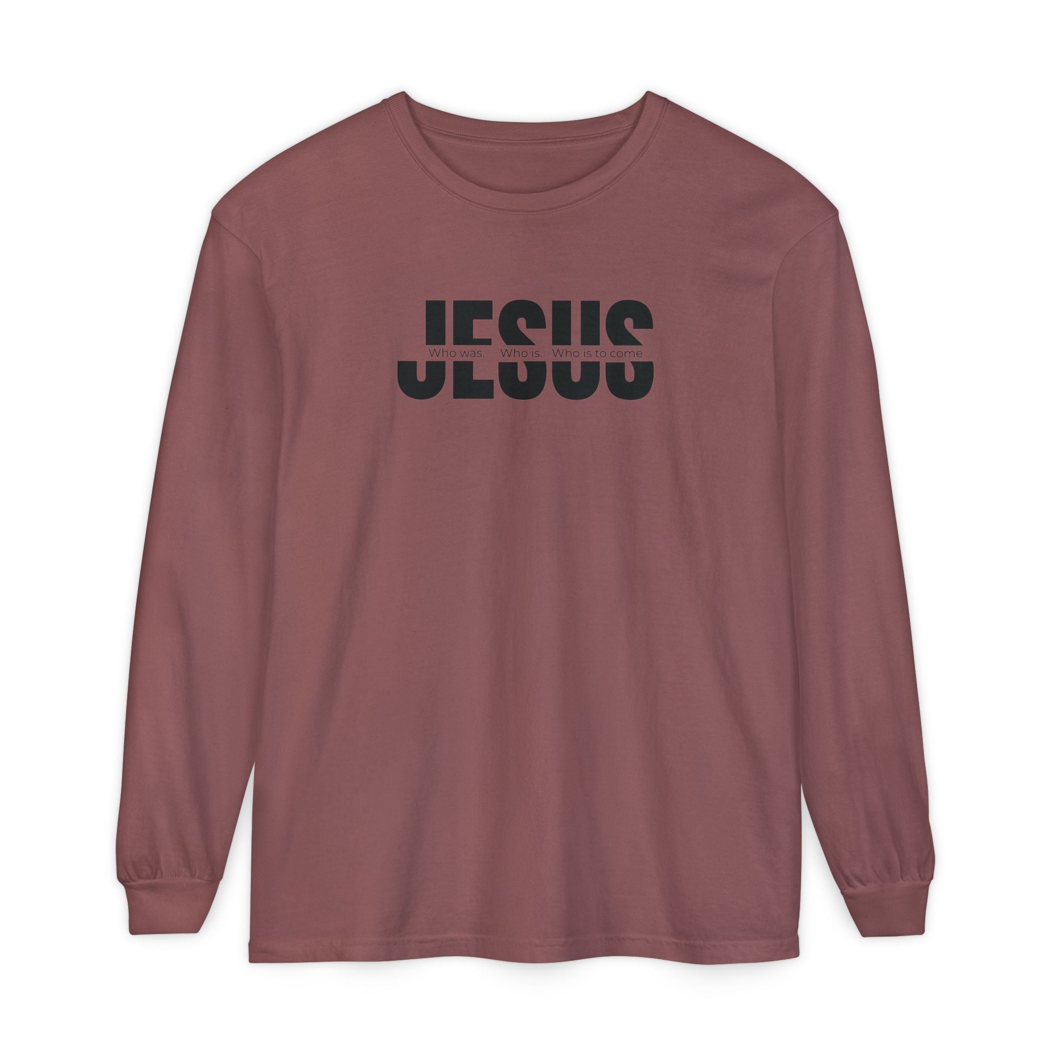 Jesus Comfort Colors Christian Long Sleeve Shirt | Faith Graphic Tee | Garment Dyed Cotton